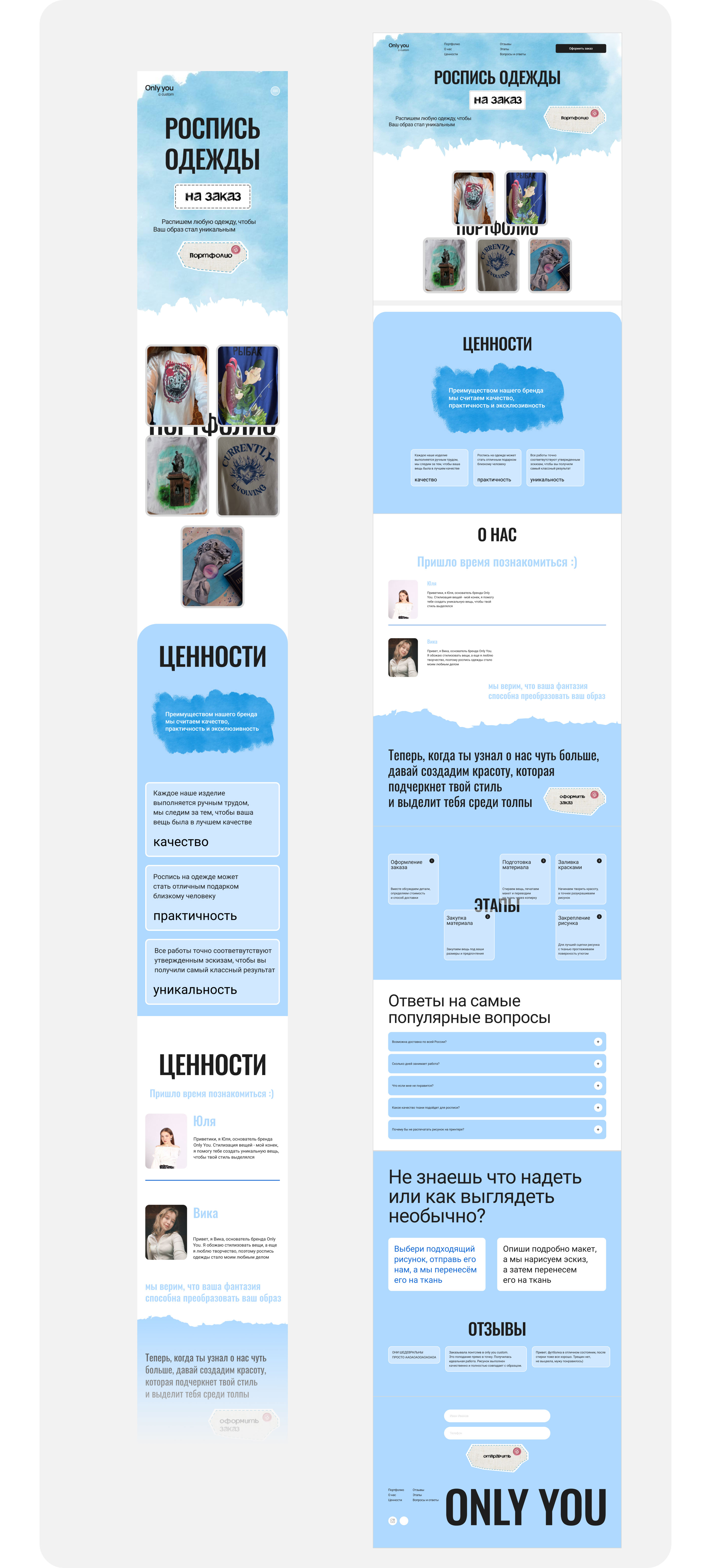 ONLY YOU BRAND | web-site — Изображение №3 — Интерфейсы, Брендинг на Dprofile