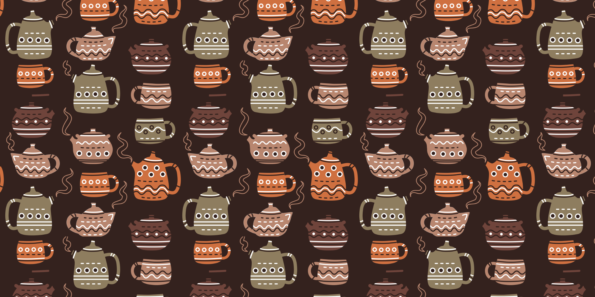 Коллекция паттернов "Tea time" — Изображение №3 — Иллюстрация на Dprofile