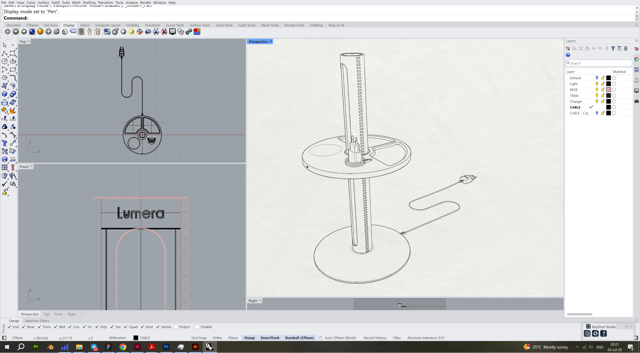 Modern Side Table «Lumera» — Изображение №18 — 3D на Dprofile