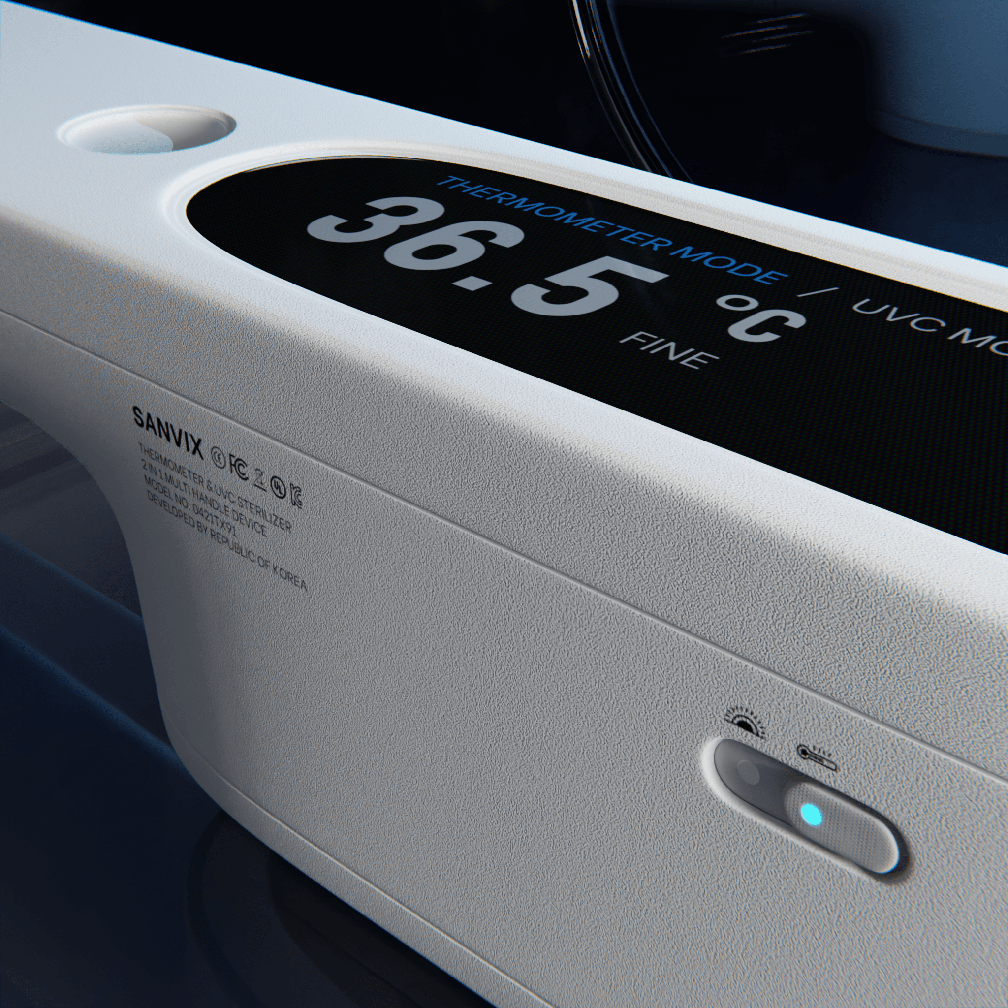 Sanvix smart device Thermometer & UVC Sterilizer — Изображение №4 — Брендинг, 3D на Dprofile