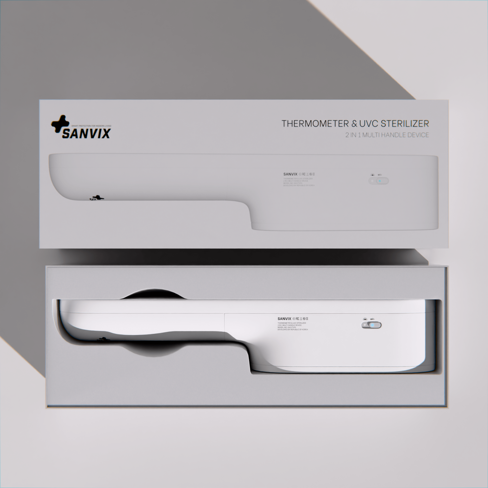 Sanvix smart device Thermometer & UVC Sterilizer — Изображение №9 — Брендинг, 3D на Dprofile