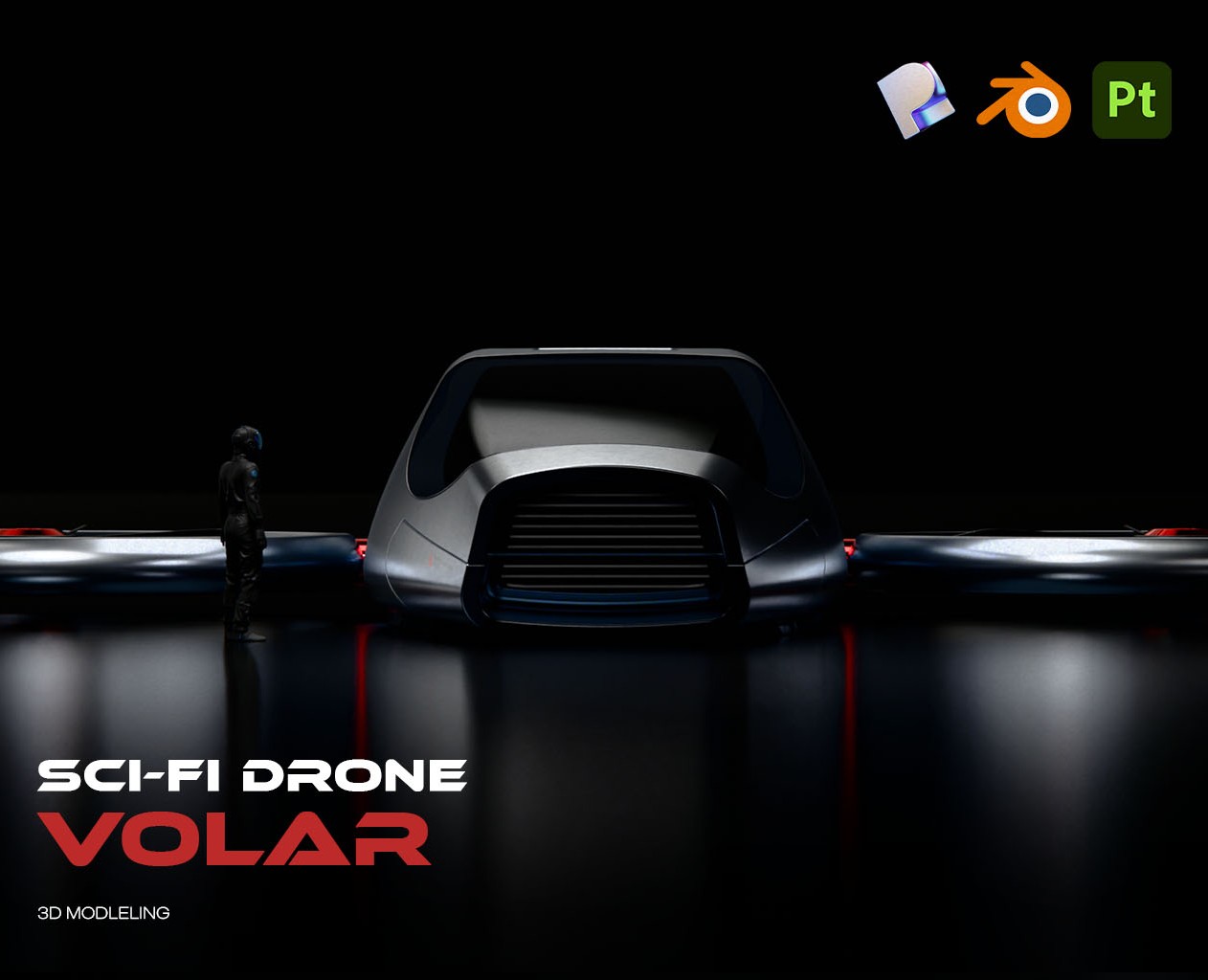 Sci-Fi Drone 3D Modeling — 3D на Dprofile