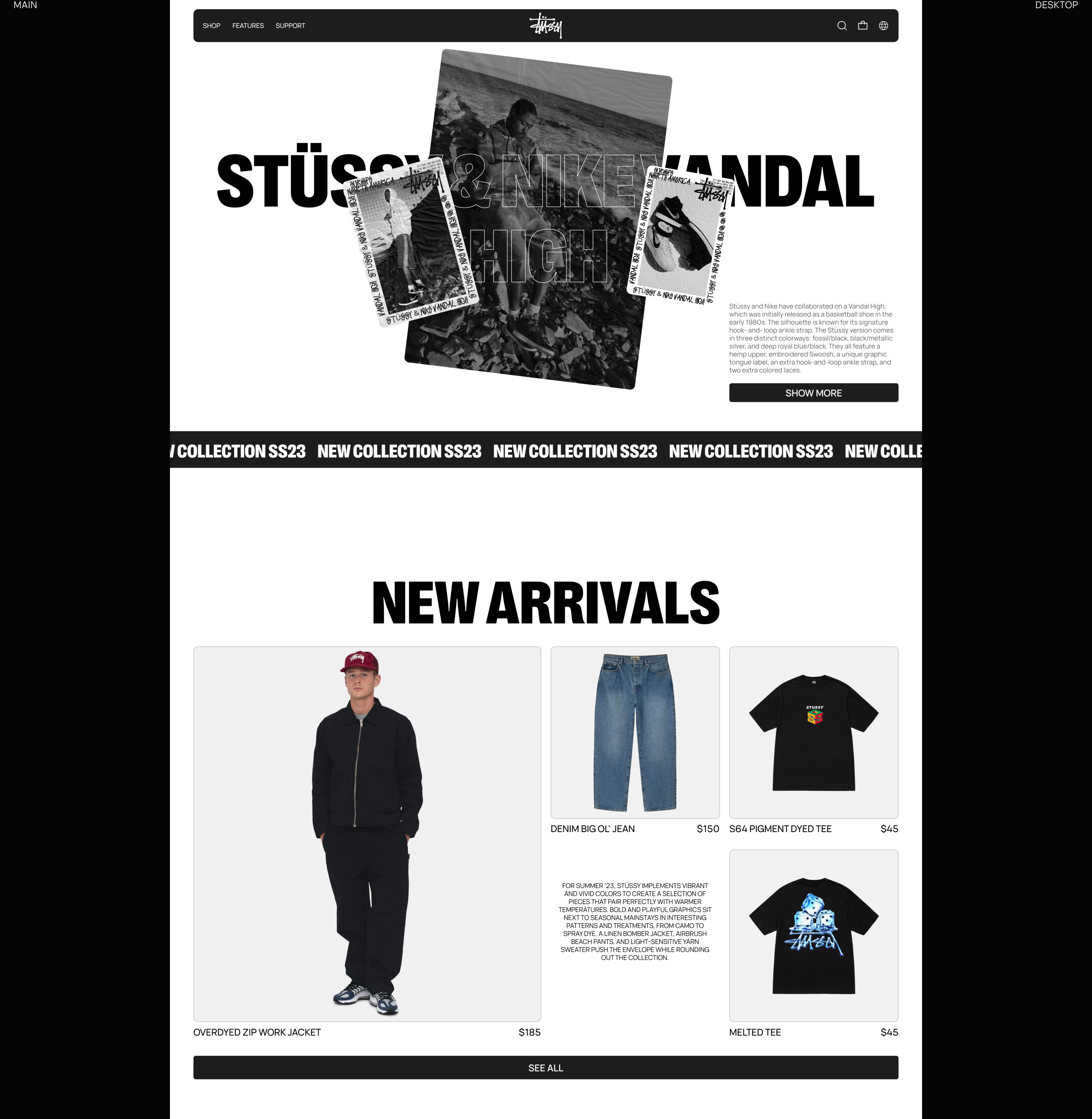 STÜSSY REDESIGN | E-commerce — Изображение №3 — Интерфейсы, Брендинг на Dprofile