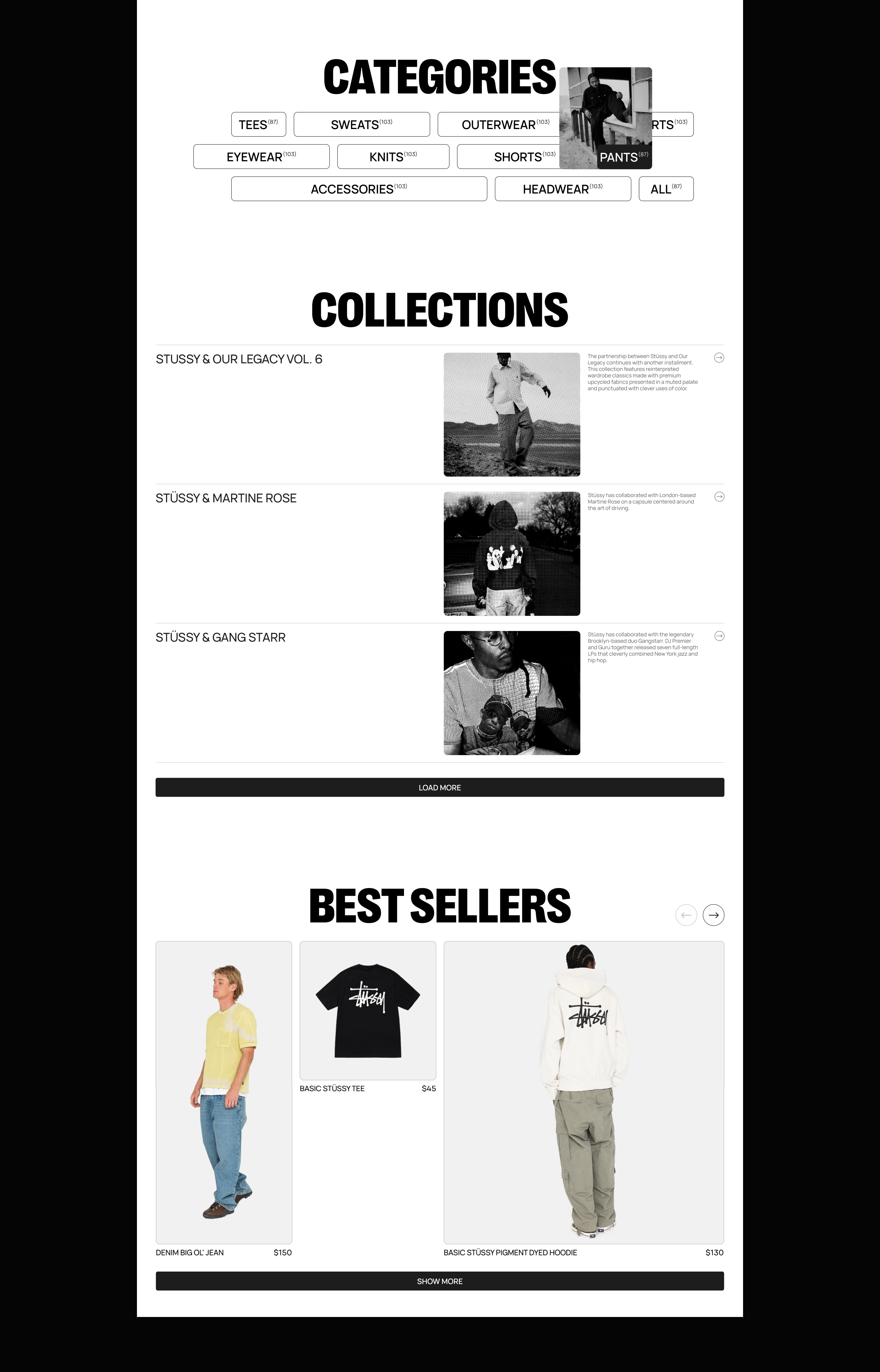 STÜSSY REDESIGN | E-commerce — Изображение №4 — Интерфейсы, Брендинг на Dprofile