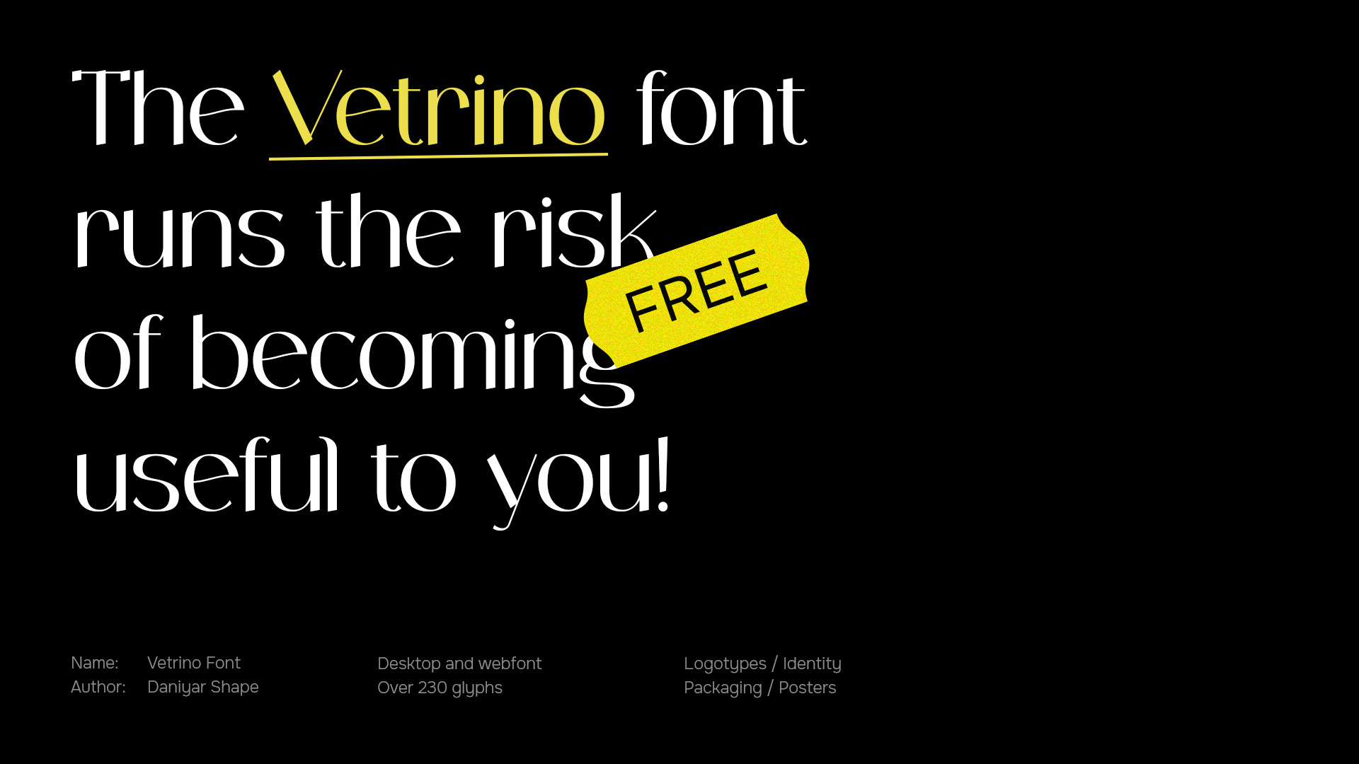 VETRINO / FREE FONT — Изображение №1 — Графика на Dprofile