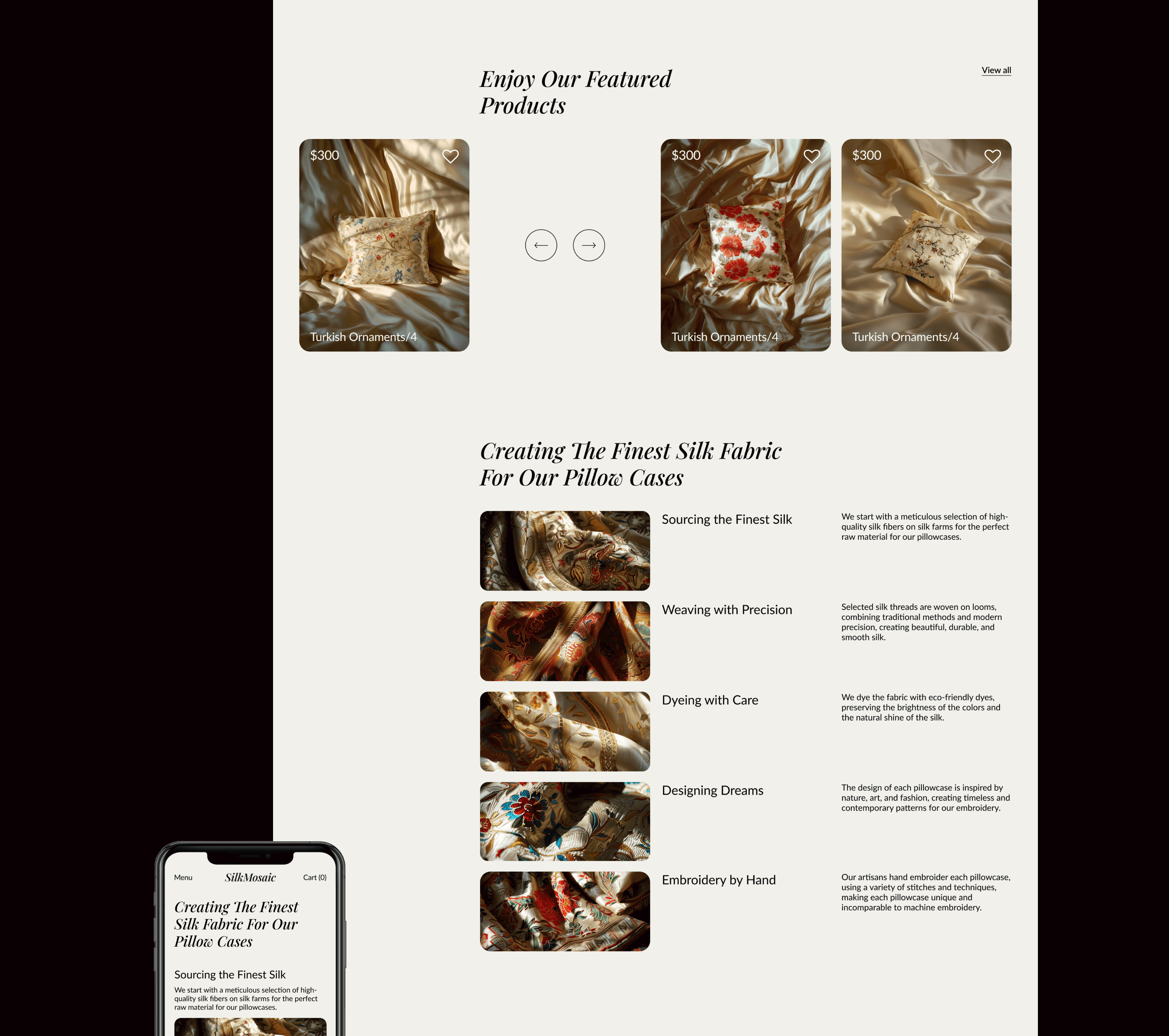 SilkMosaic / website concept / e-commerce — Изображение №4 — Интерфейсы на Dprofile