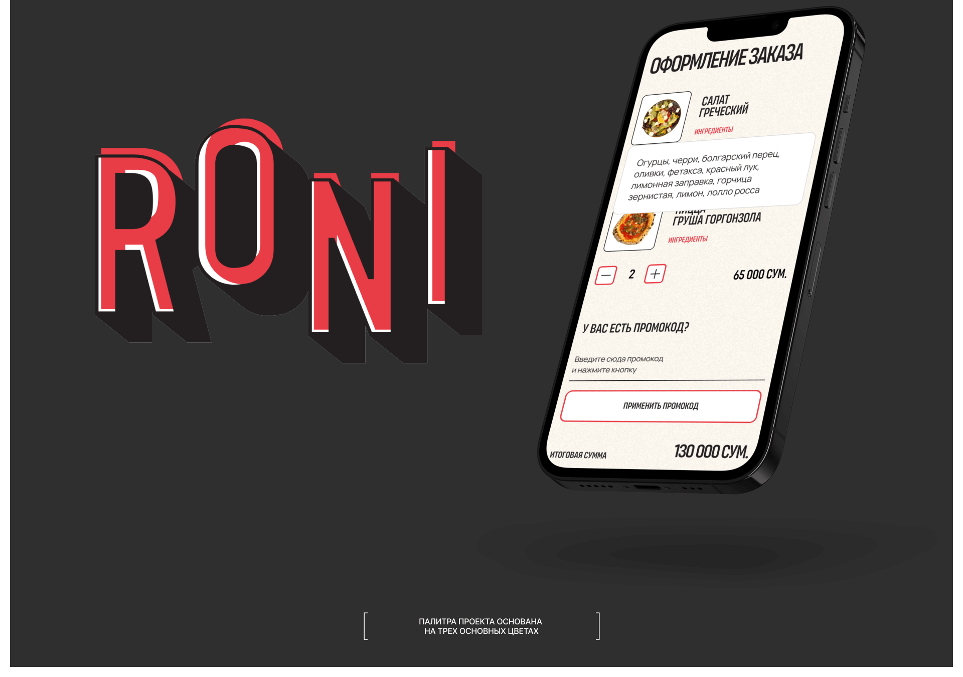 Roni Pizza : Сайт для пиццерии — Изображение №4 — Интерфейсы, Брендинг на Dprofile