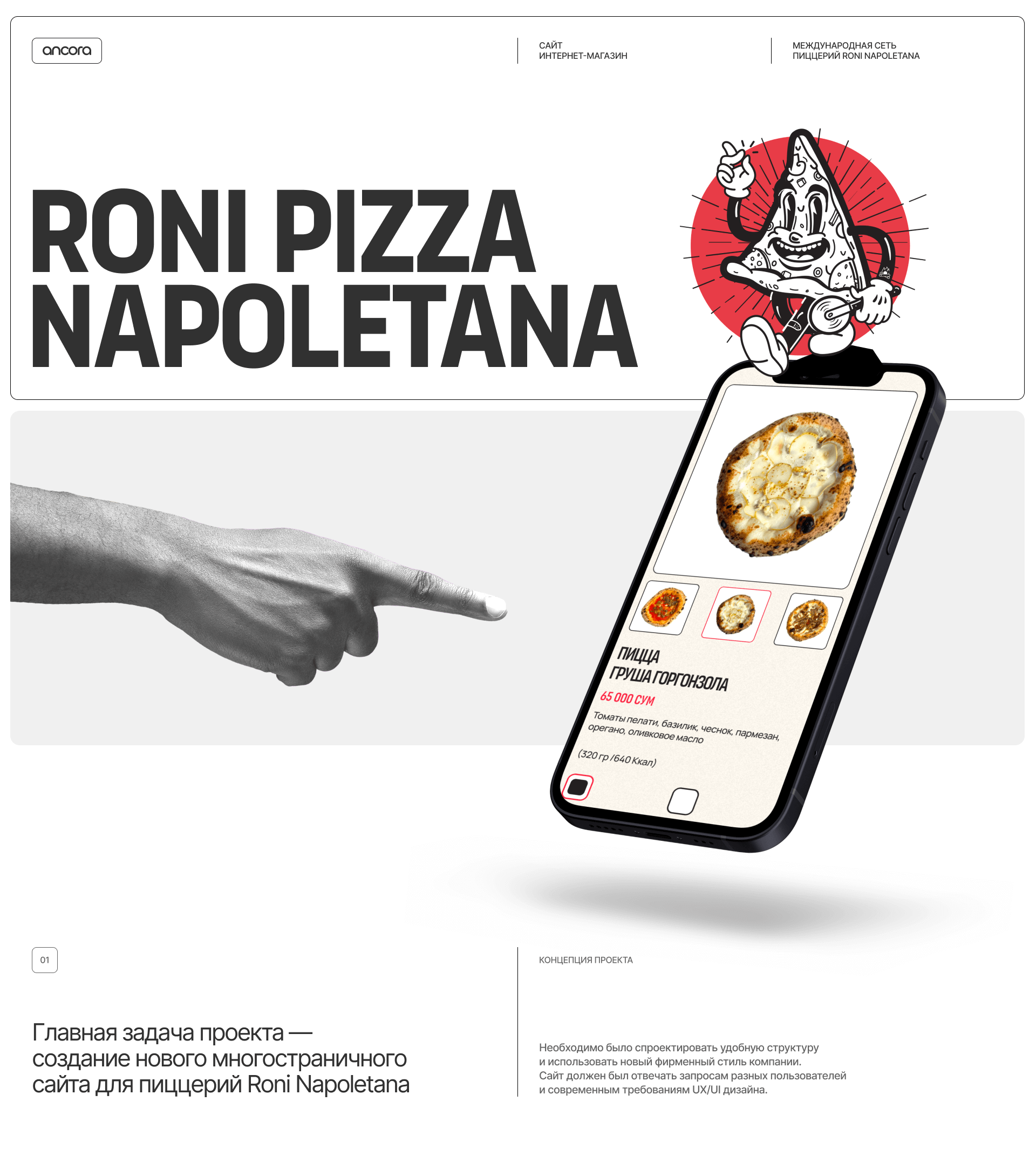 Roni Pizza : Сайт для пиццерии — Изображение №1 — Интерфейсы, Брендинг на Dprofile