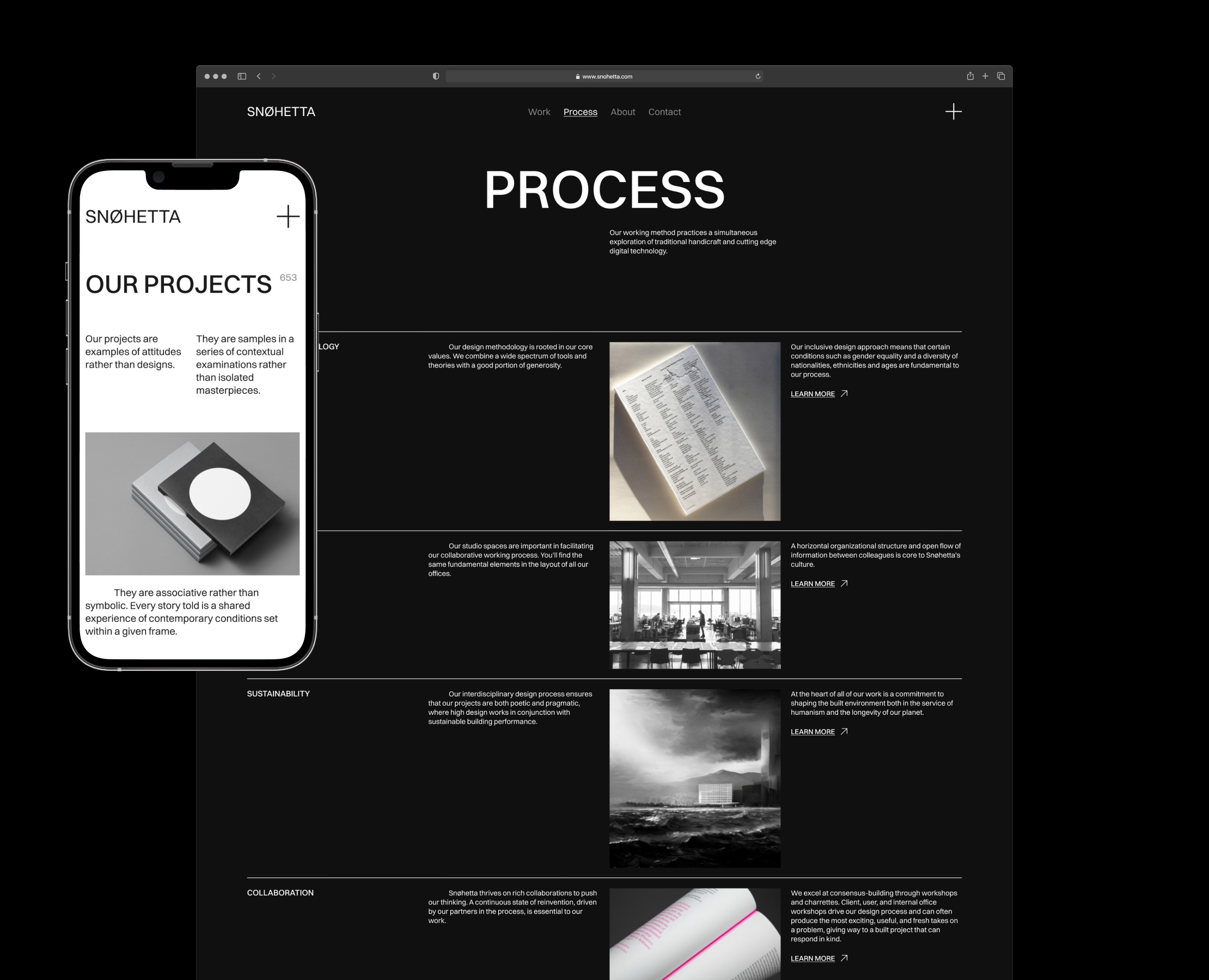 Snøhetta — Интерфейсы, Брендинг на Dprofile