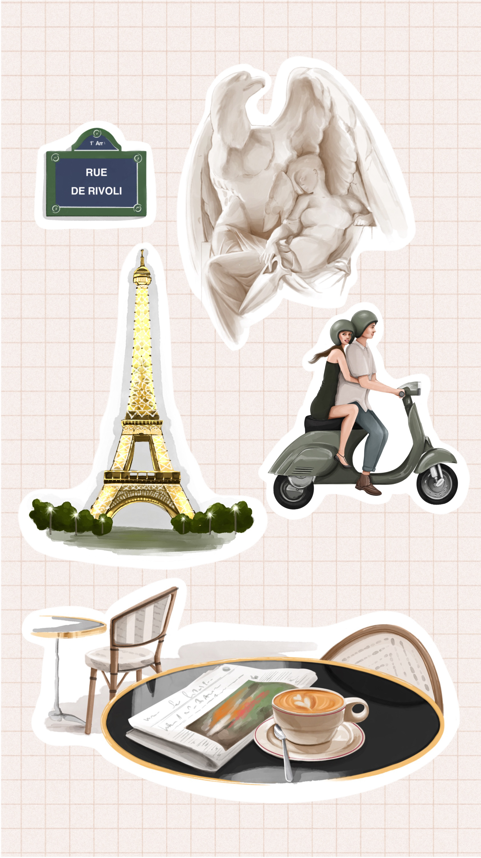Стикеры Paris 🥐 для бренда украшений AVENUE — Изображение №5 — Иллюстрация на Dprofile