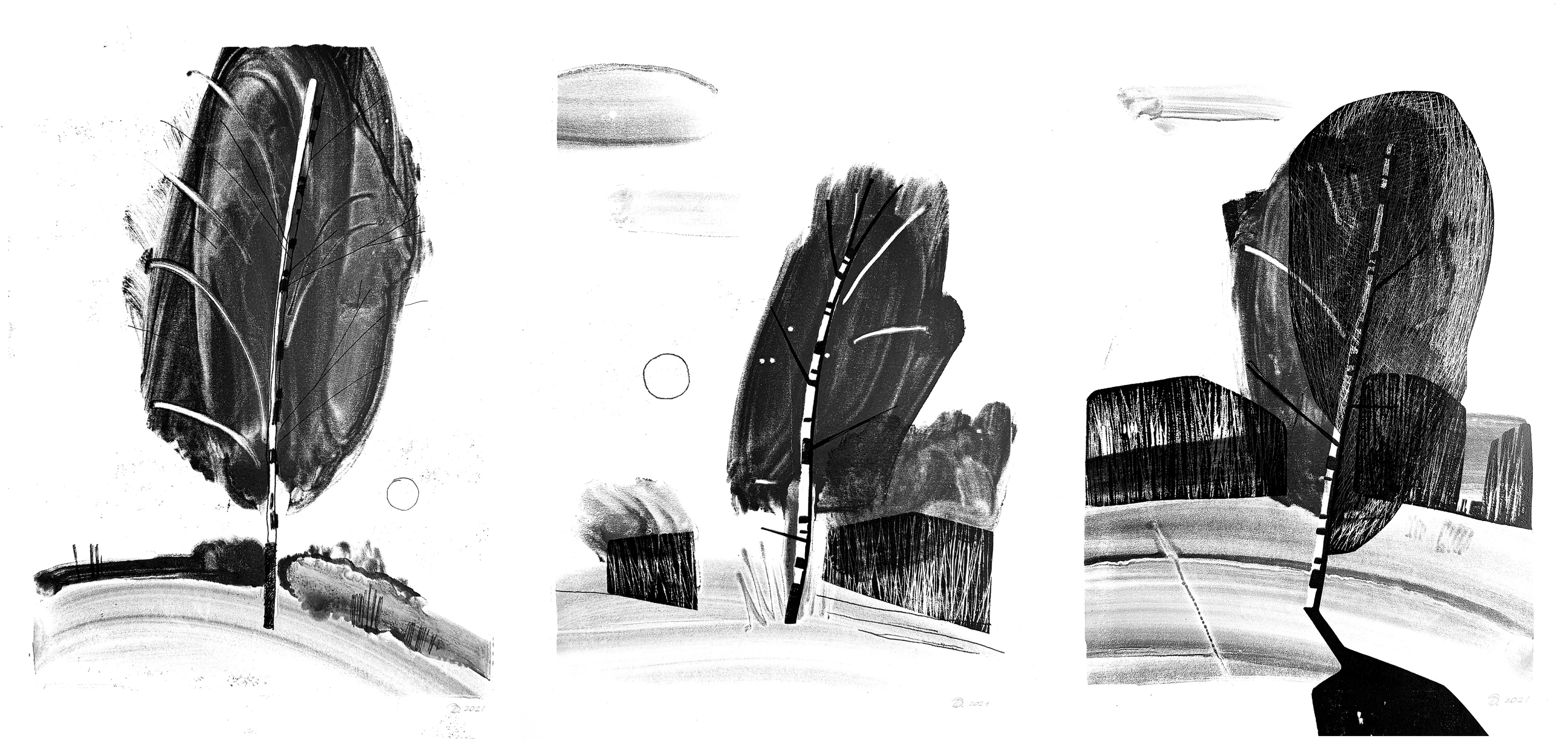 Birch and cloud/monotype — Изображение №12 — Иллюстрация, Графика на Dprofile