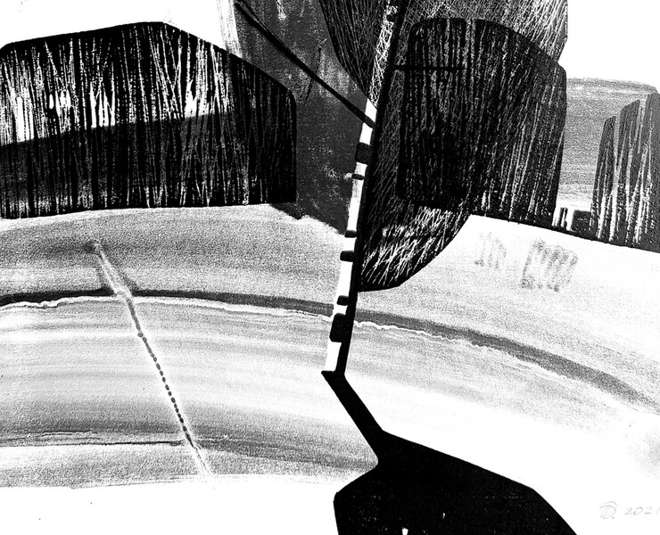 Birch and cloud/monotype — Иллюстрация, Графика на Dprofile