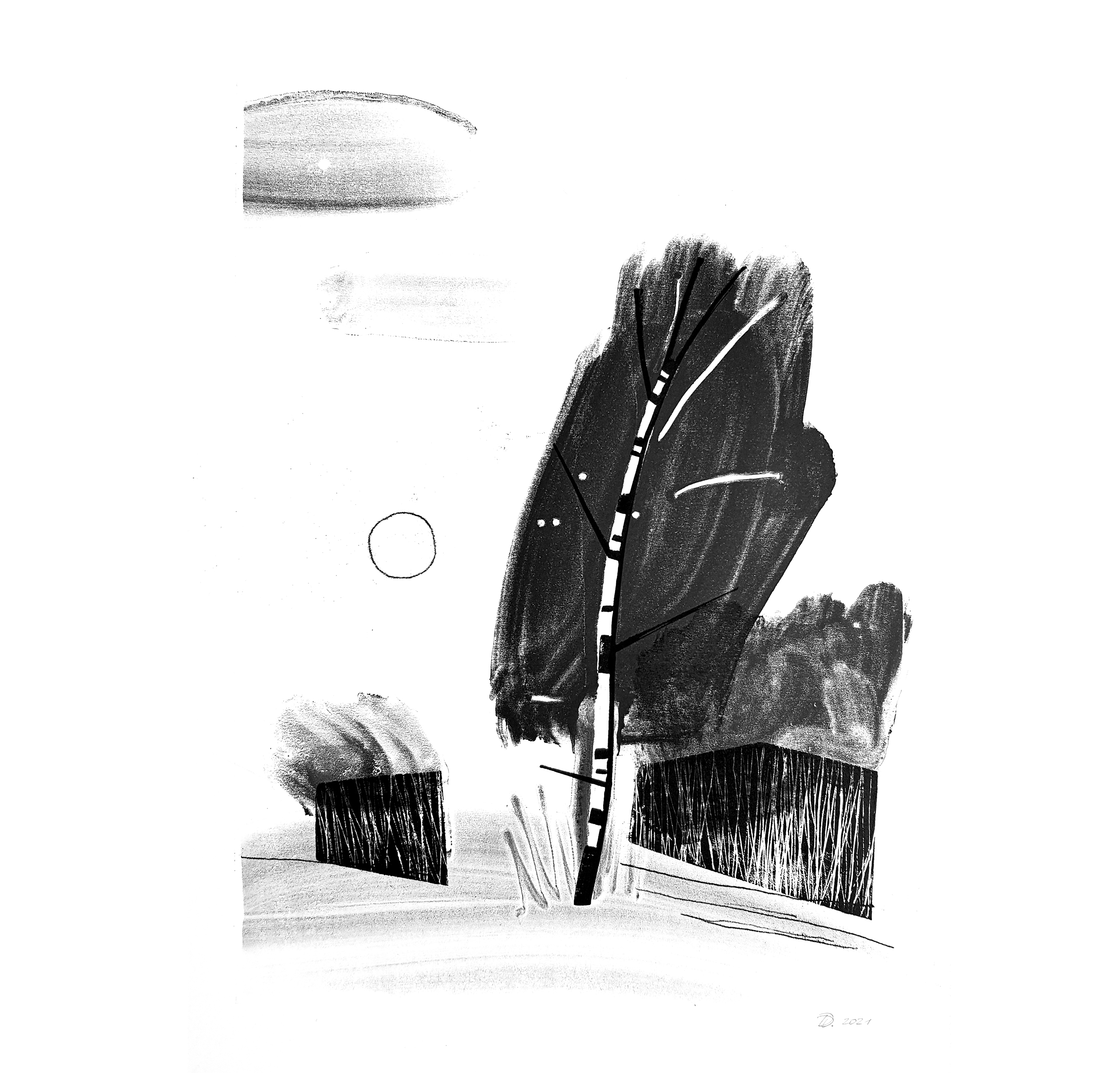 Birch and cloud/monotype — Изображение №10 — Иллюстрация, Графика на Dprofile