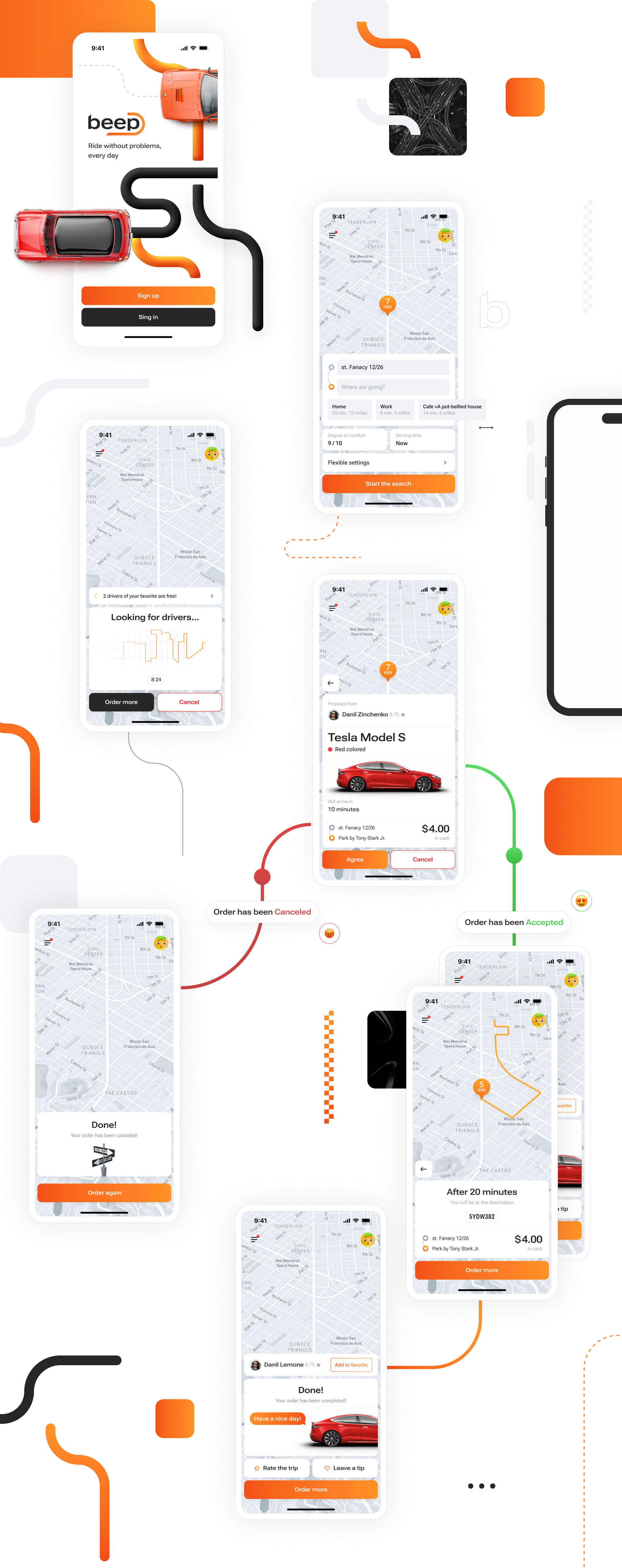BEEP — new vision of a taxi — Изображение №15 — Интерфейсы на Dprofile