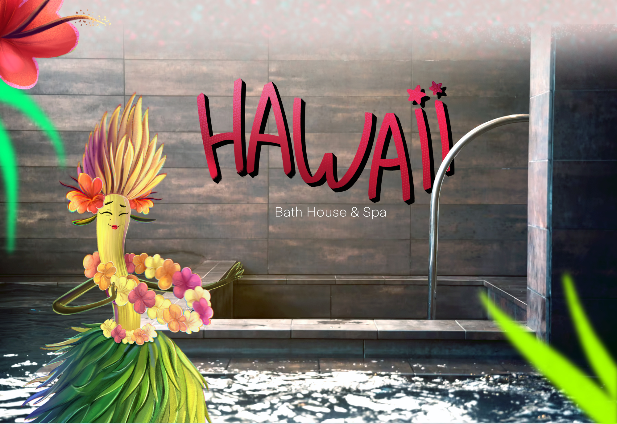 Дизайн бренд-персонажа для бани и СПА "HAWAII" — Изображение №7 — Иллюстрация, Графика на Dprofile
