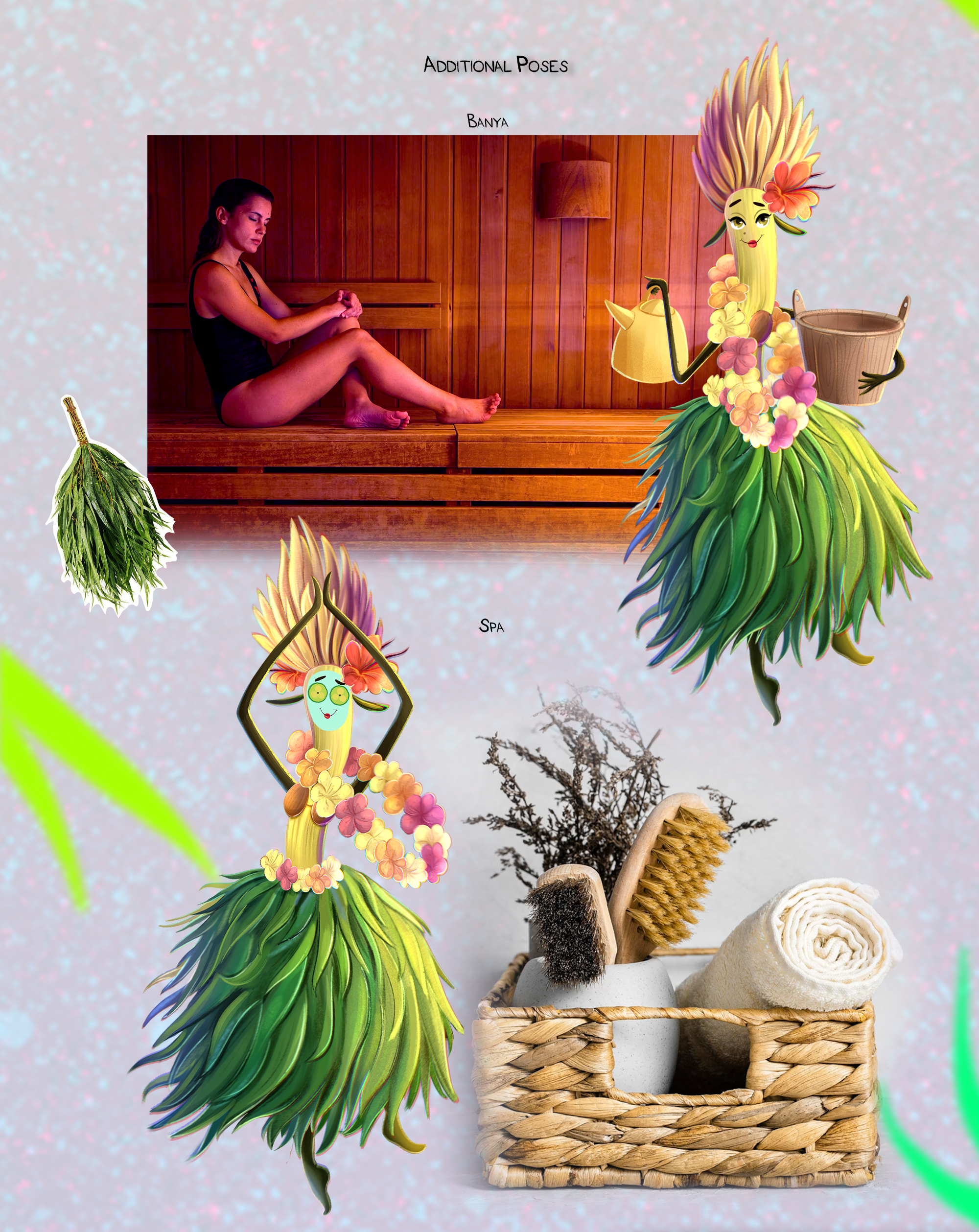 Дизайн бренд-персонажа для бани и СПА "HAWAII" — Изображение №8 — Иллюстрация, Графика на Dprofile