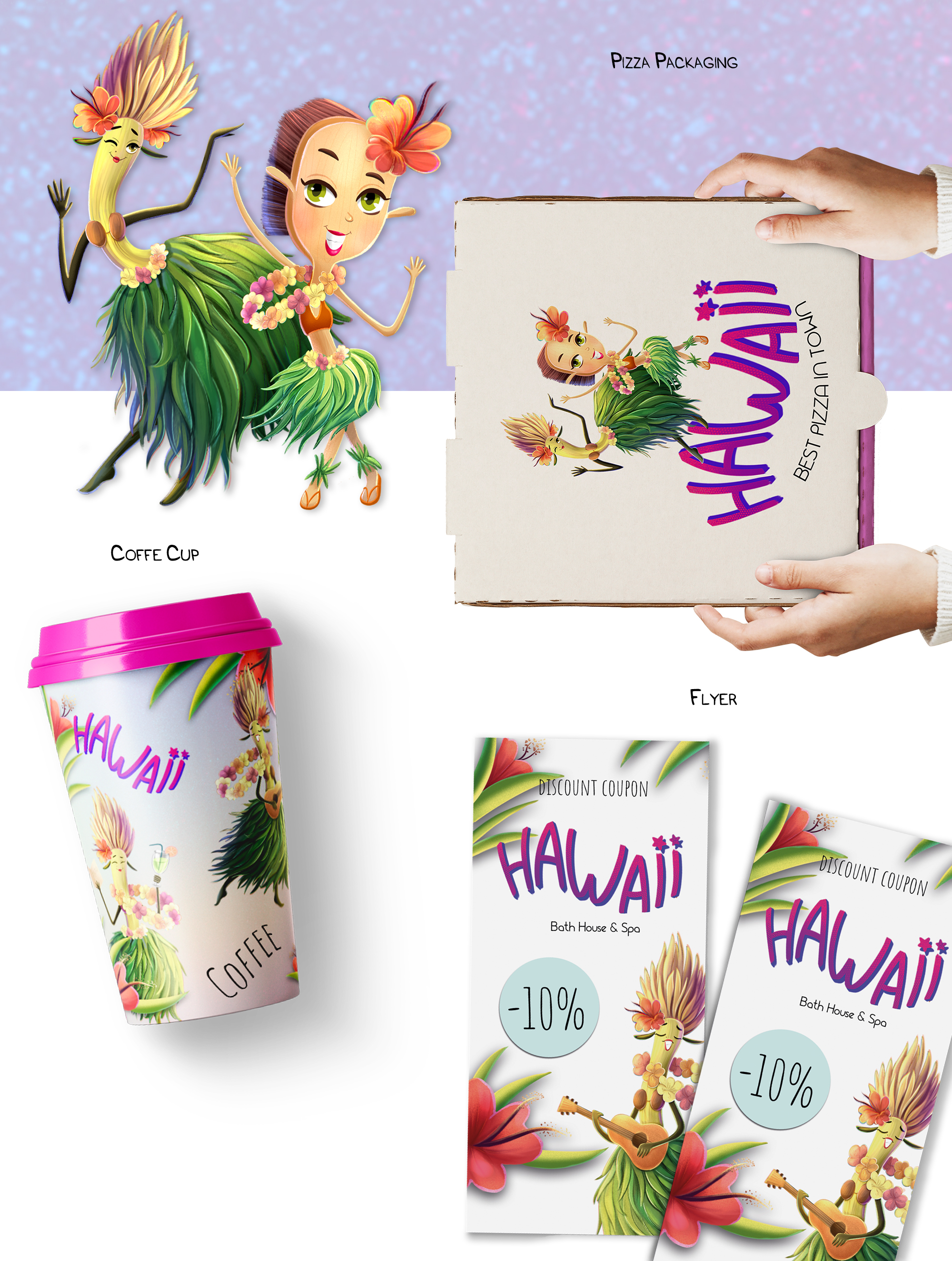 Дизайн бренд-персонажа для бани и СПА "HAWAII" — Изображение №10 — Иллюстрация, Графика на Dprofile