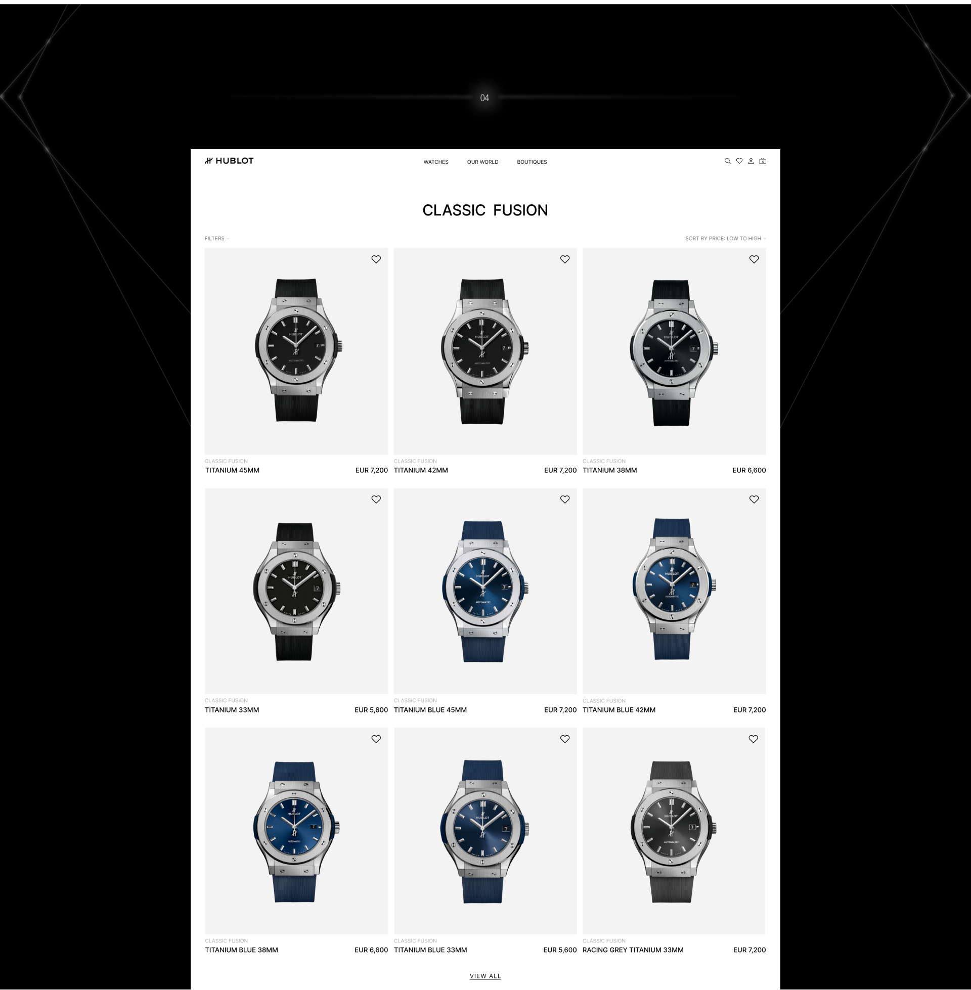 redesign website HUBLOT — Изображение №7 — Интерфейсы на Dprofile