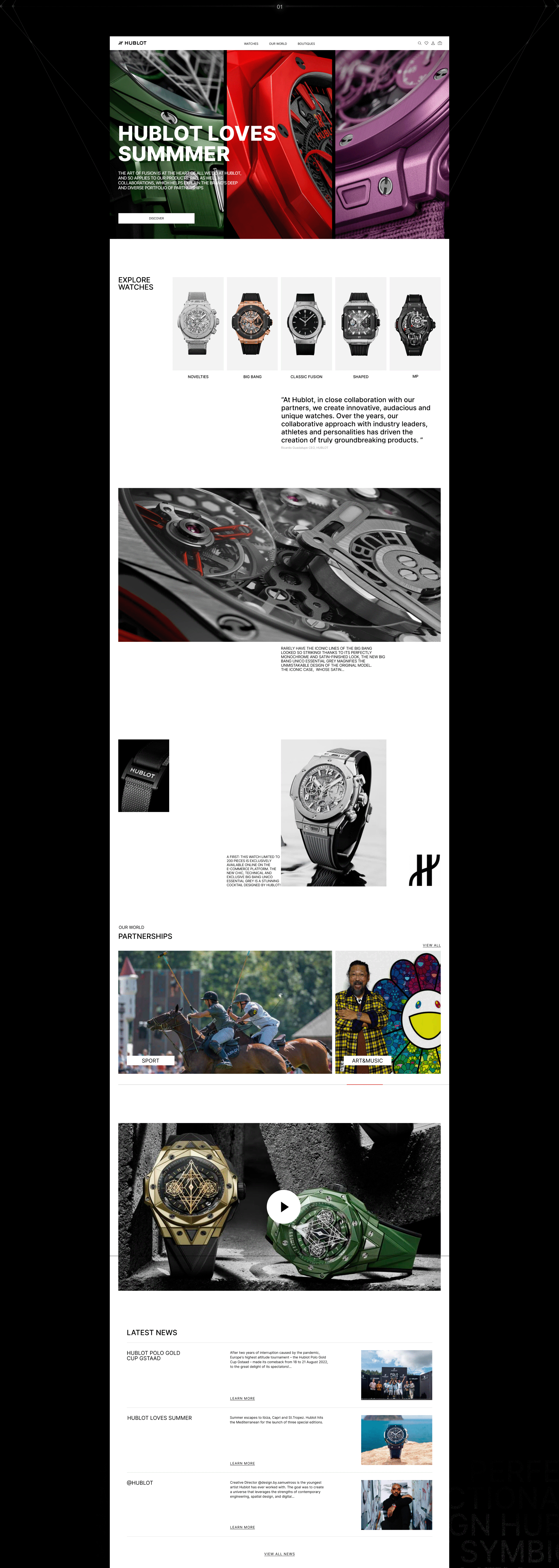 redesign website HUBLOT — Изображение №2 — Интерфейсы на Dprofile