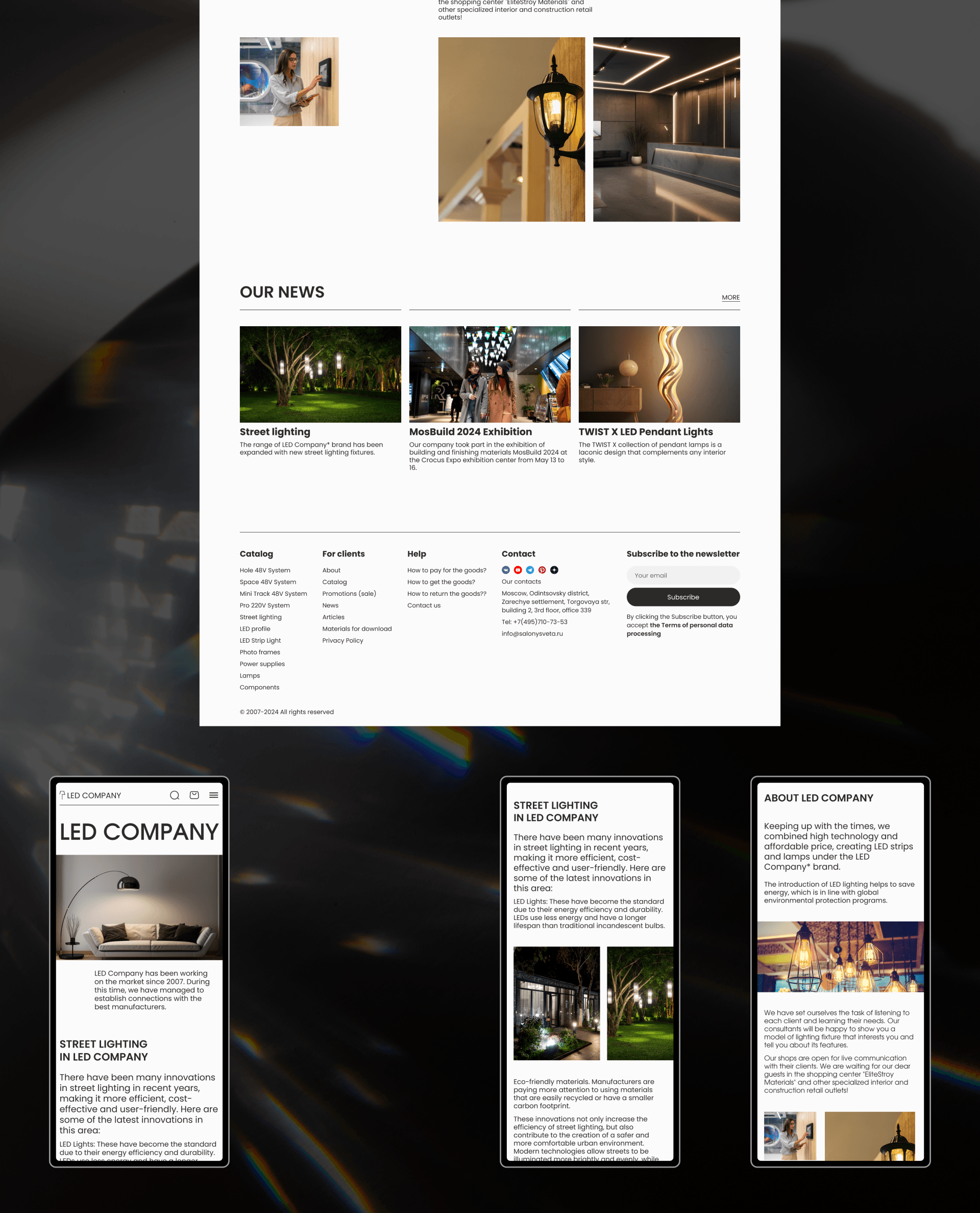 E-com website | LED COMPANY — Изображение №3 — Интерфейсы на Dprofile