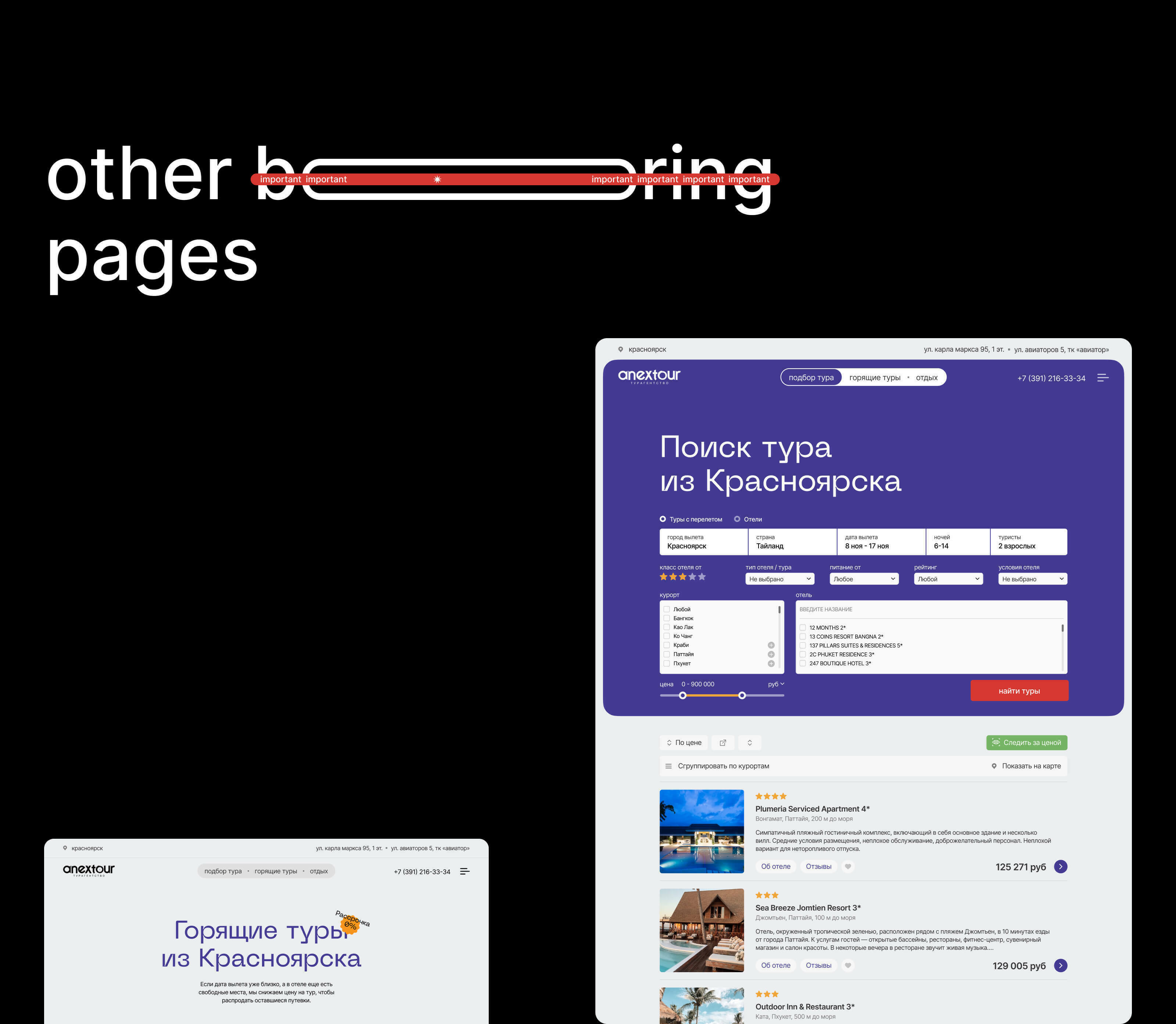 anextour agency krasnoyarsk — Изображение №5 — Интерфейсы на Dprofile