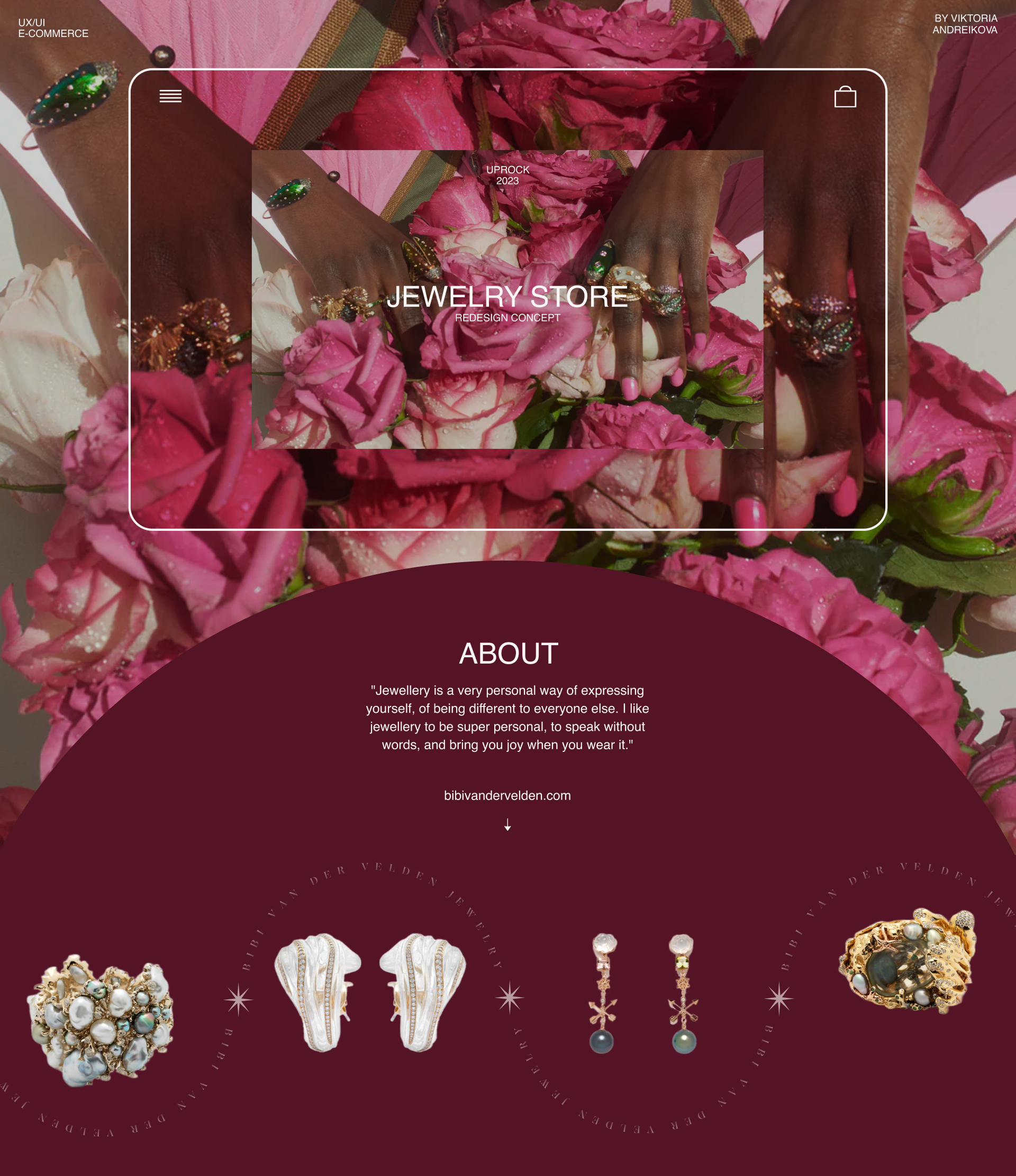 BIBI VAN DER VELDEN/Jewelry store/Redesign concept — Изображение №1 — Интерфейсы, Анимация на Dprofile