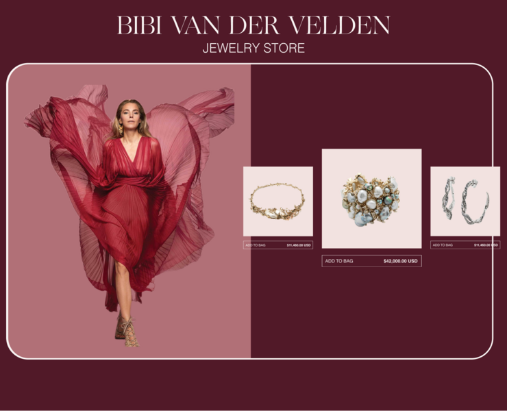 BIBI VAN DER VELDEN/Jewelry store/Redesign concept — Интерфейсы, Анимация на Dprofile