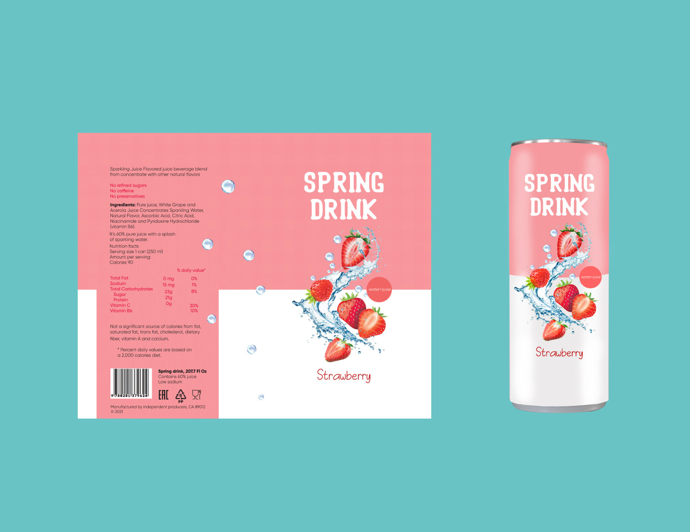 Дизайн упаковки Spring Drink — Изображение №3 — Брендинг, Графика на Dprofile