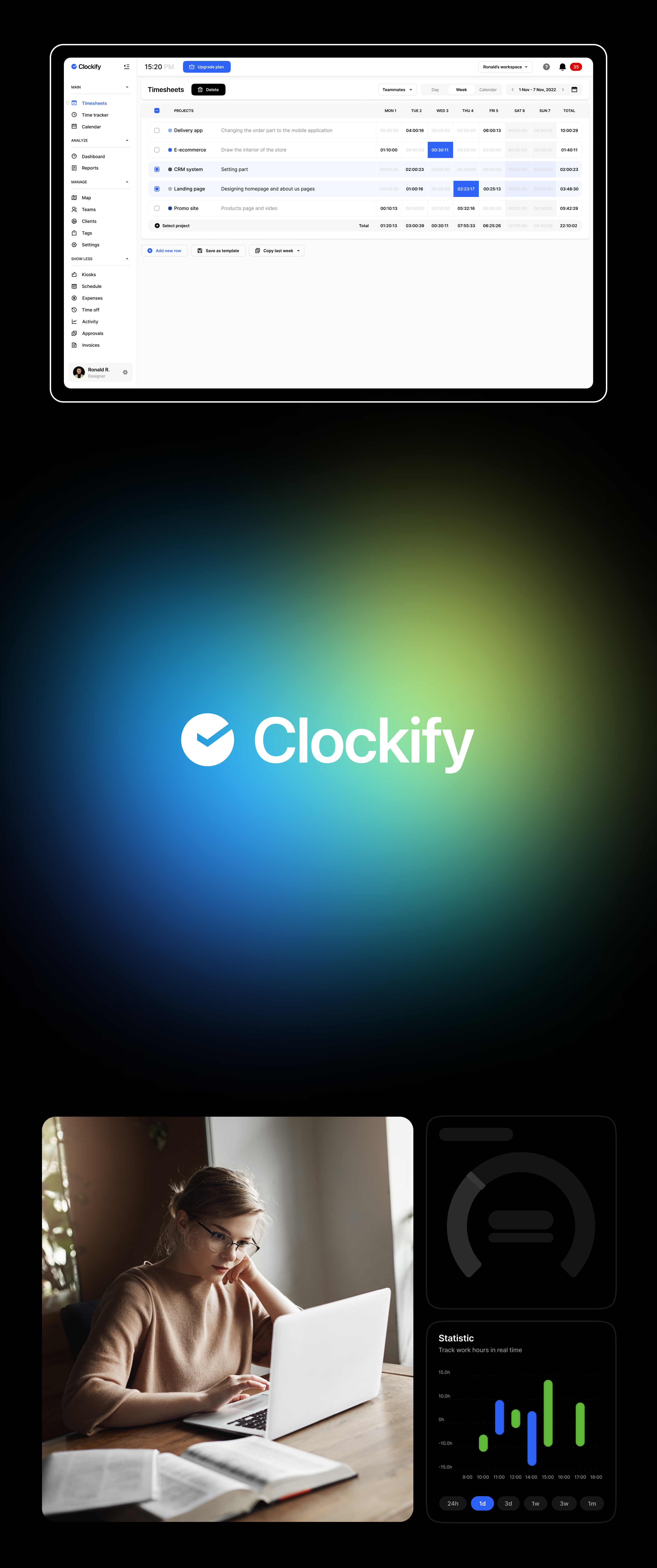 Clockify — Изображение №11 — Интерфейсы на Dprofile