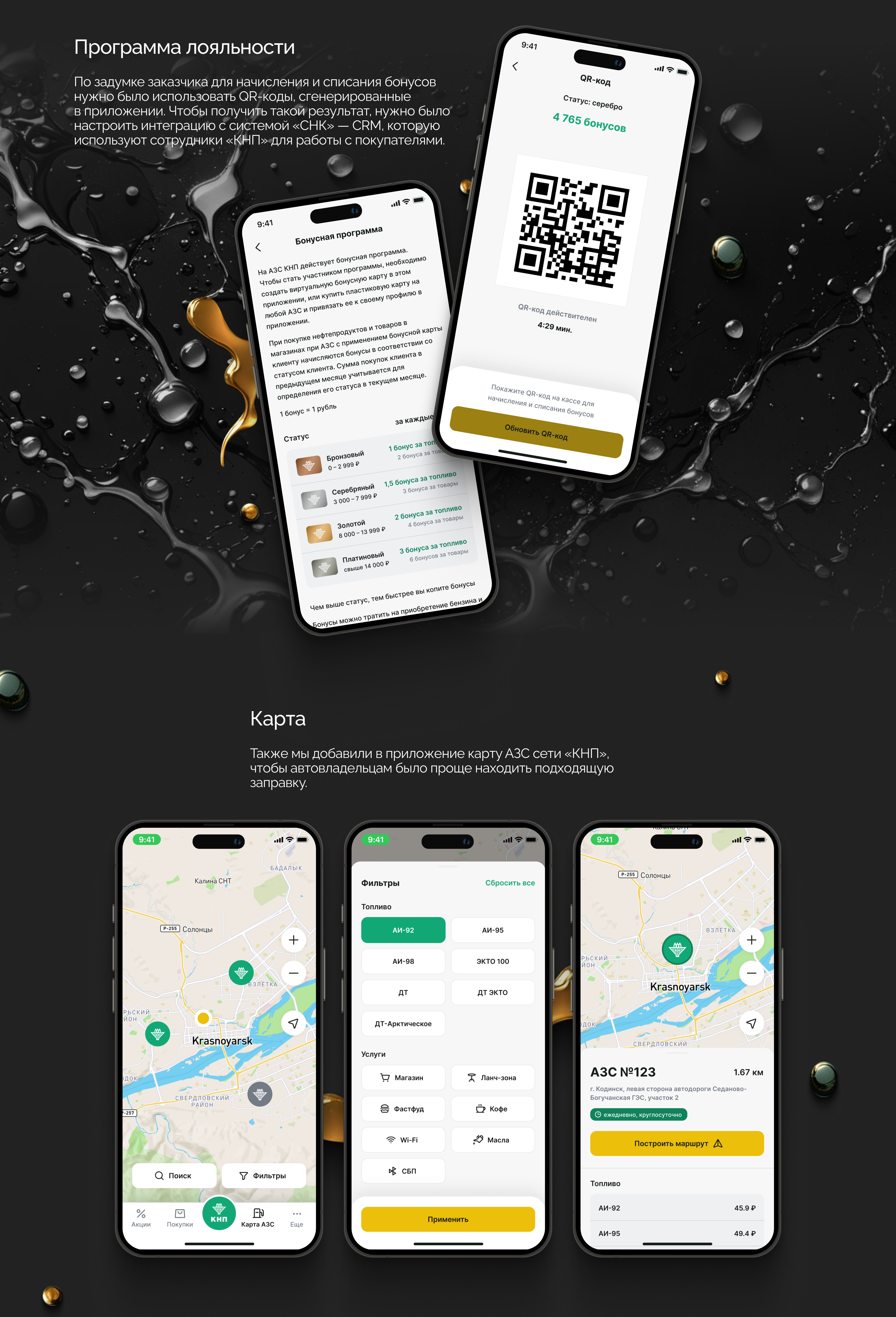 Разработка приложения для клиентов сети АЗС «КНП» — Изображение №4 — Интерфейсы на Dprofile