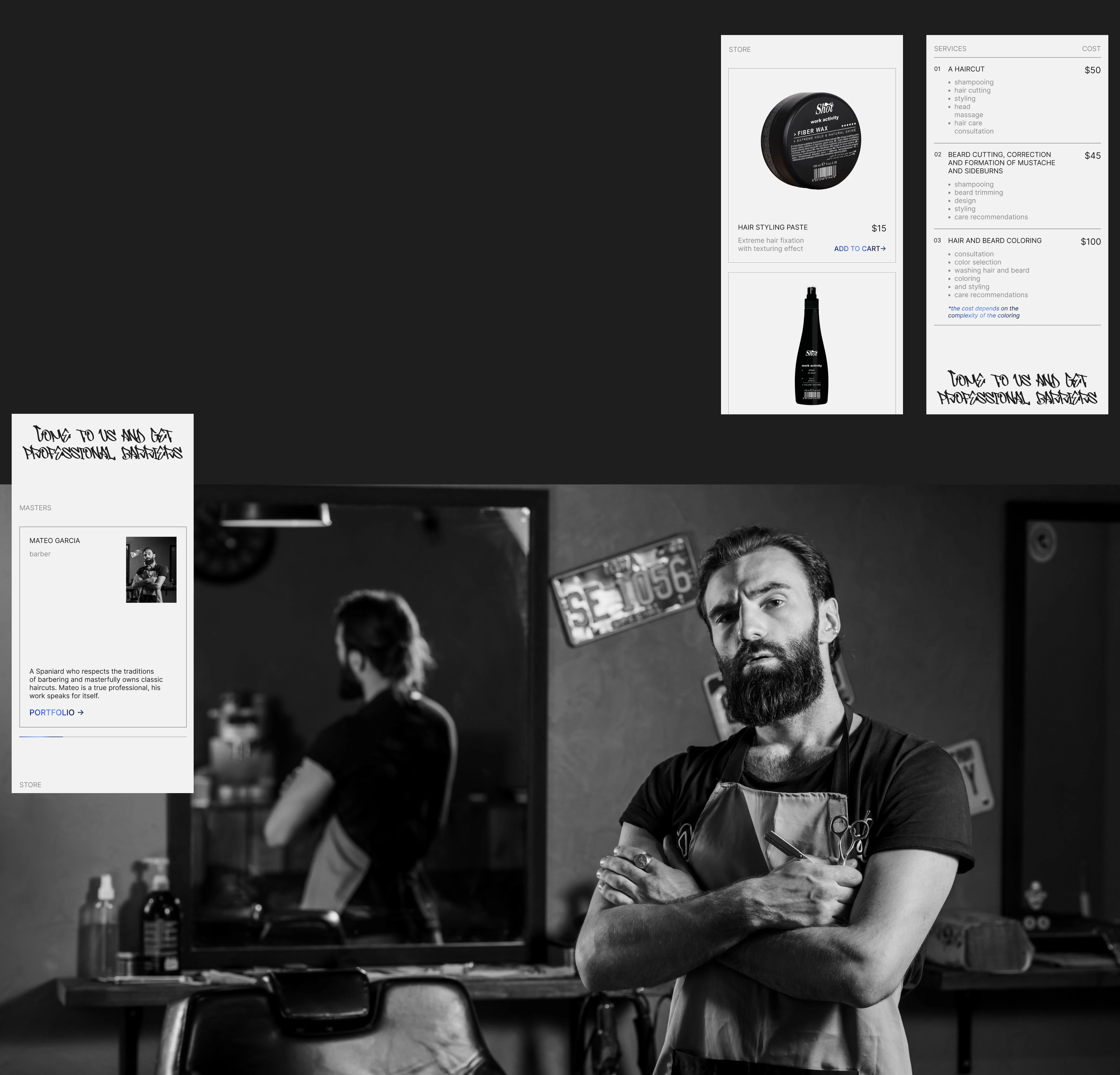 Сайт для барбершопа MAVERICK-BAR — Изображение №7 — Интерфейсы на Dprofile