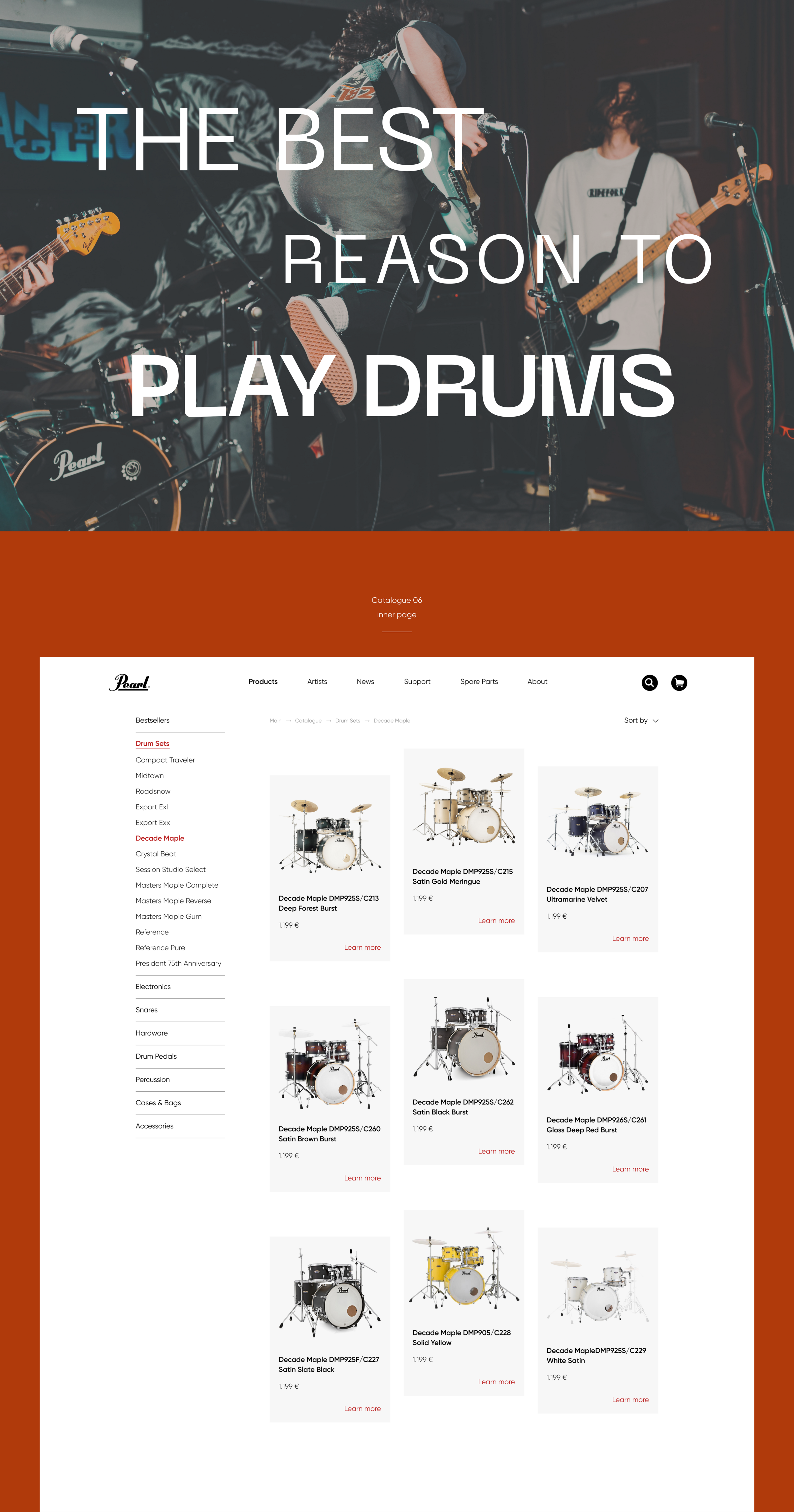 Pearl drums online store concept | E-commerce design — Изображение №7 — Графика, Интерфейсы на Dprofile