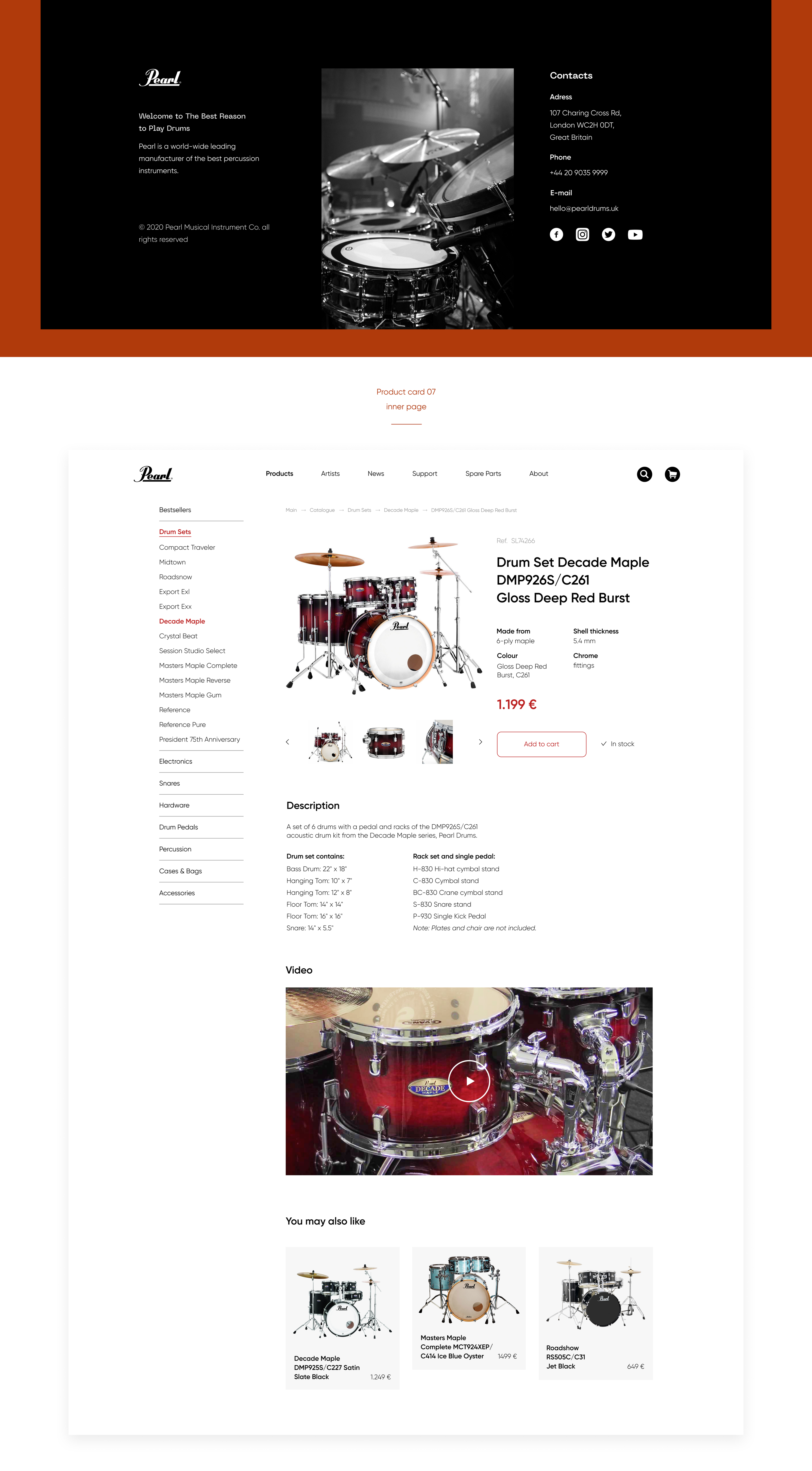 Pearl drums online store concept | E-commerce design — Изображение №8 — Графика, Интерфейсы на Dprofile