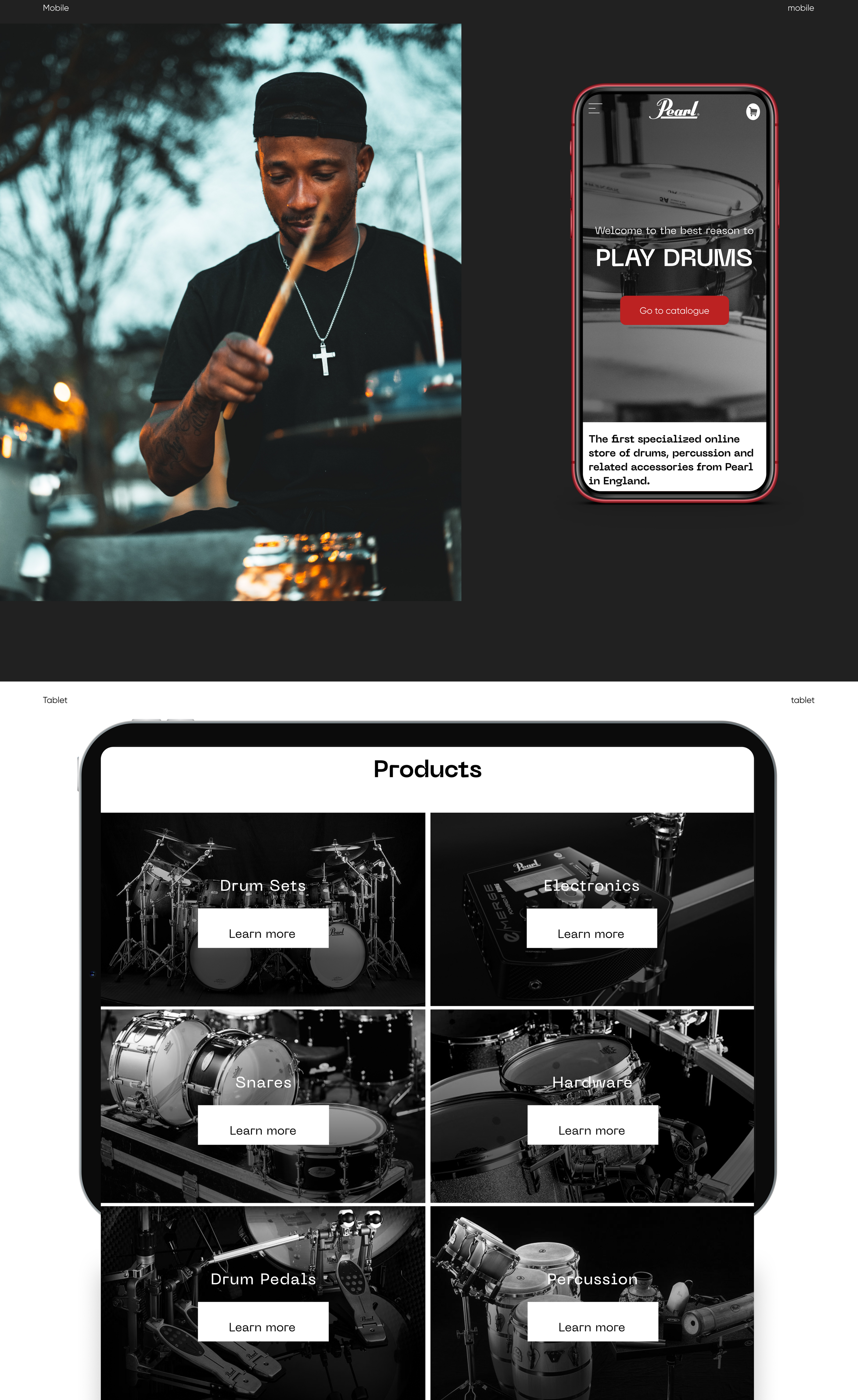 Pearl drums online store concept | E-commerce design — Изображение №4 — Графика, Интерфейсы на Dprofile