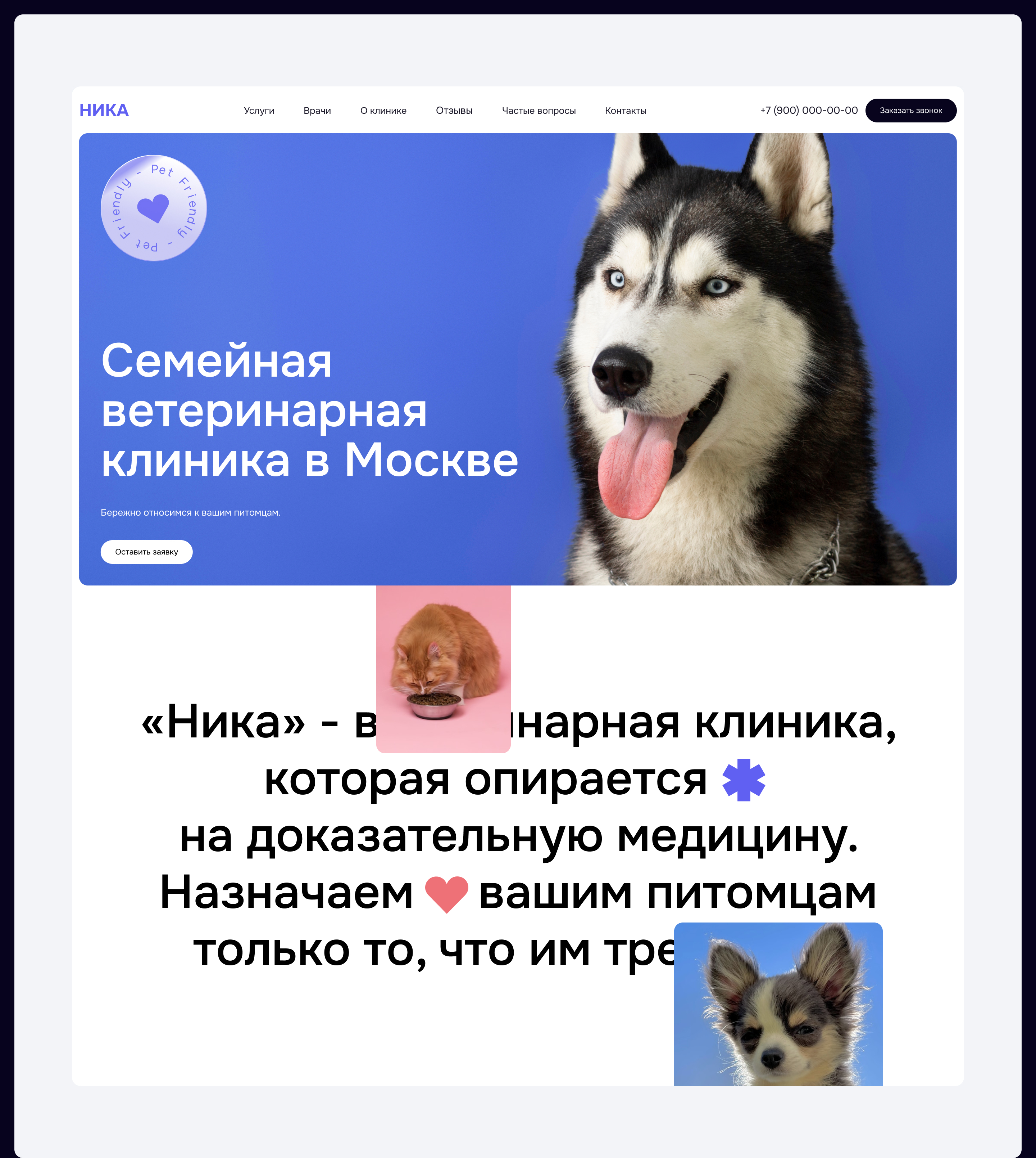 Лендинг для ветеринарной клиники — Изображение №4 — Интерфейсы на Dprofile