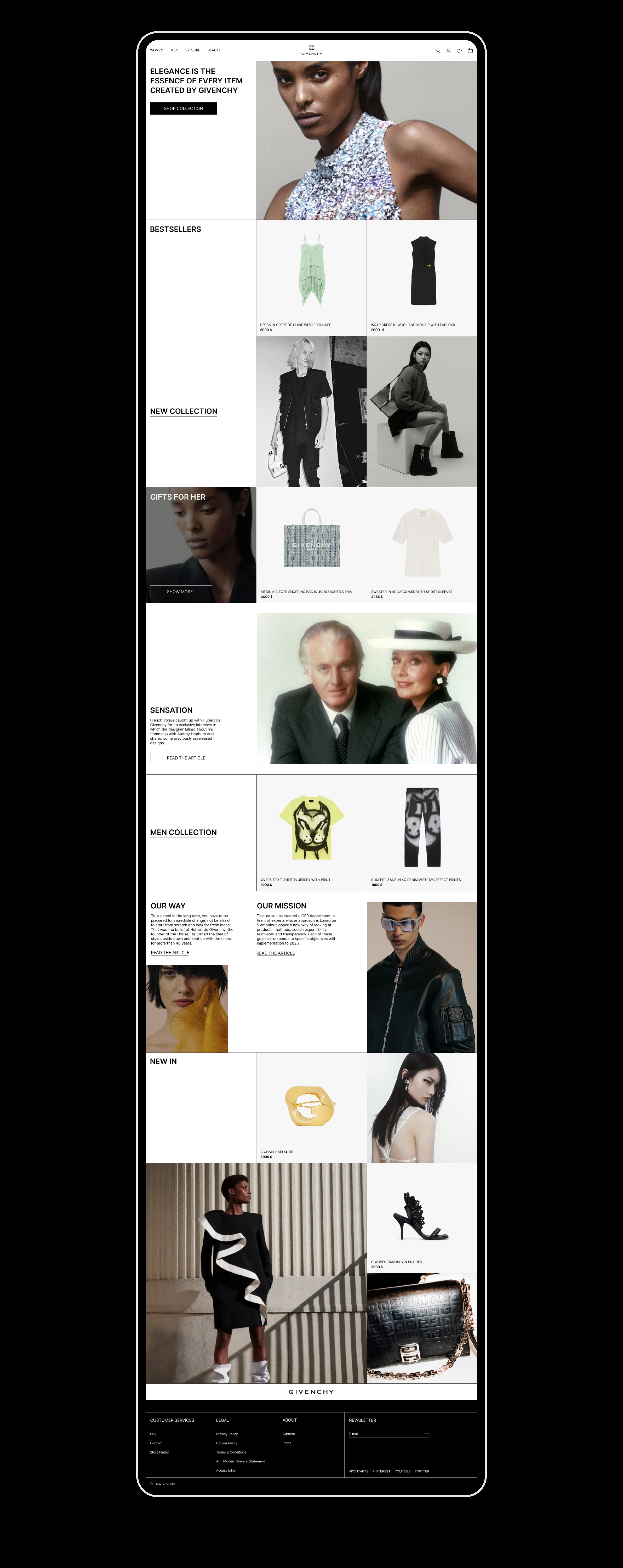 Website Redesign Concept: GIVENCHY — Изображение №2 — Интерфейсы на Dprofile