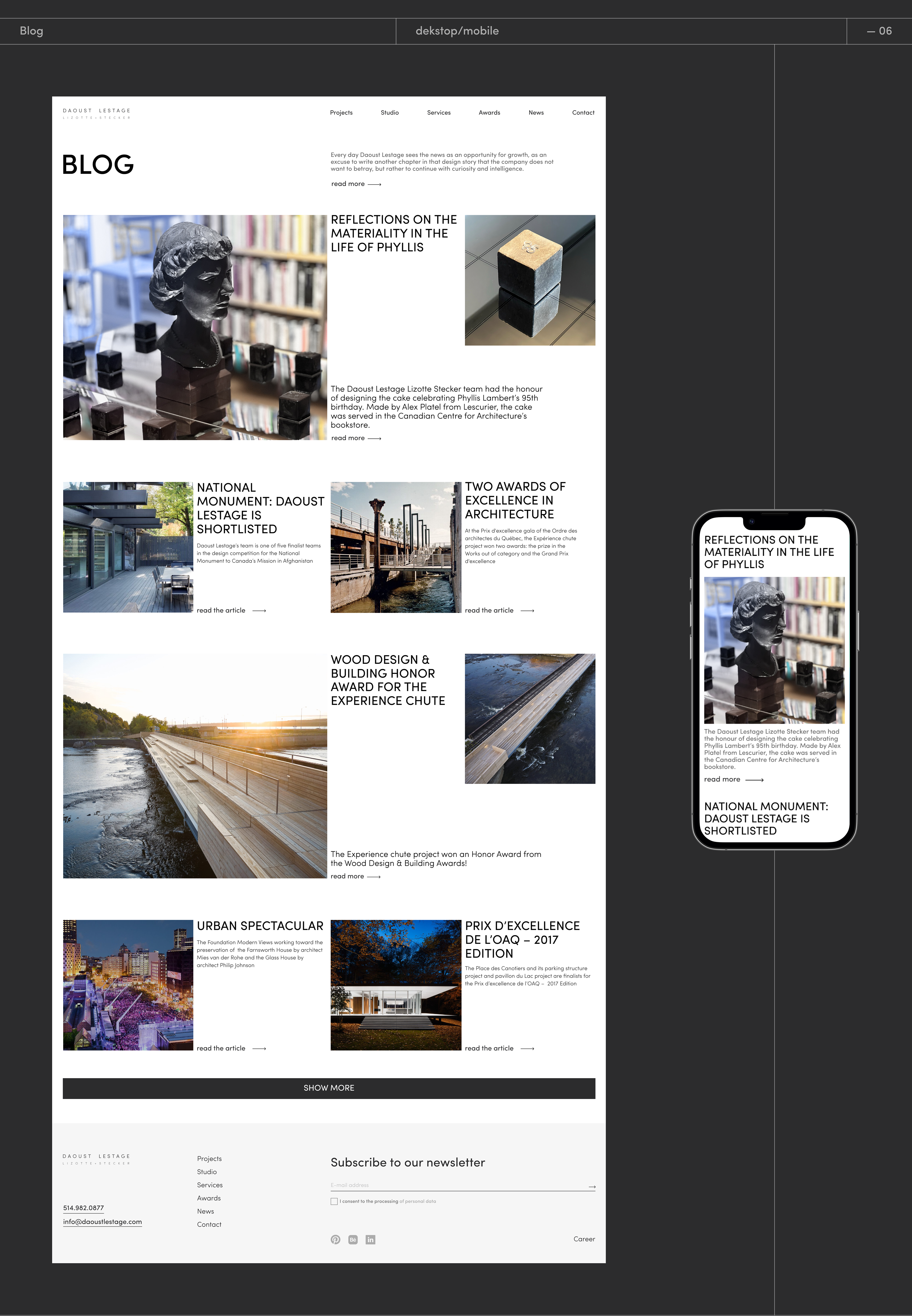 Daoust Lestage | Corporate website | Redesign — Изображение №9 — Интерфейсы на Dprofile
