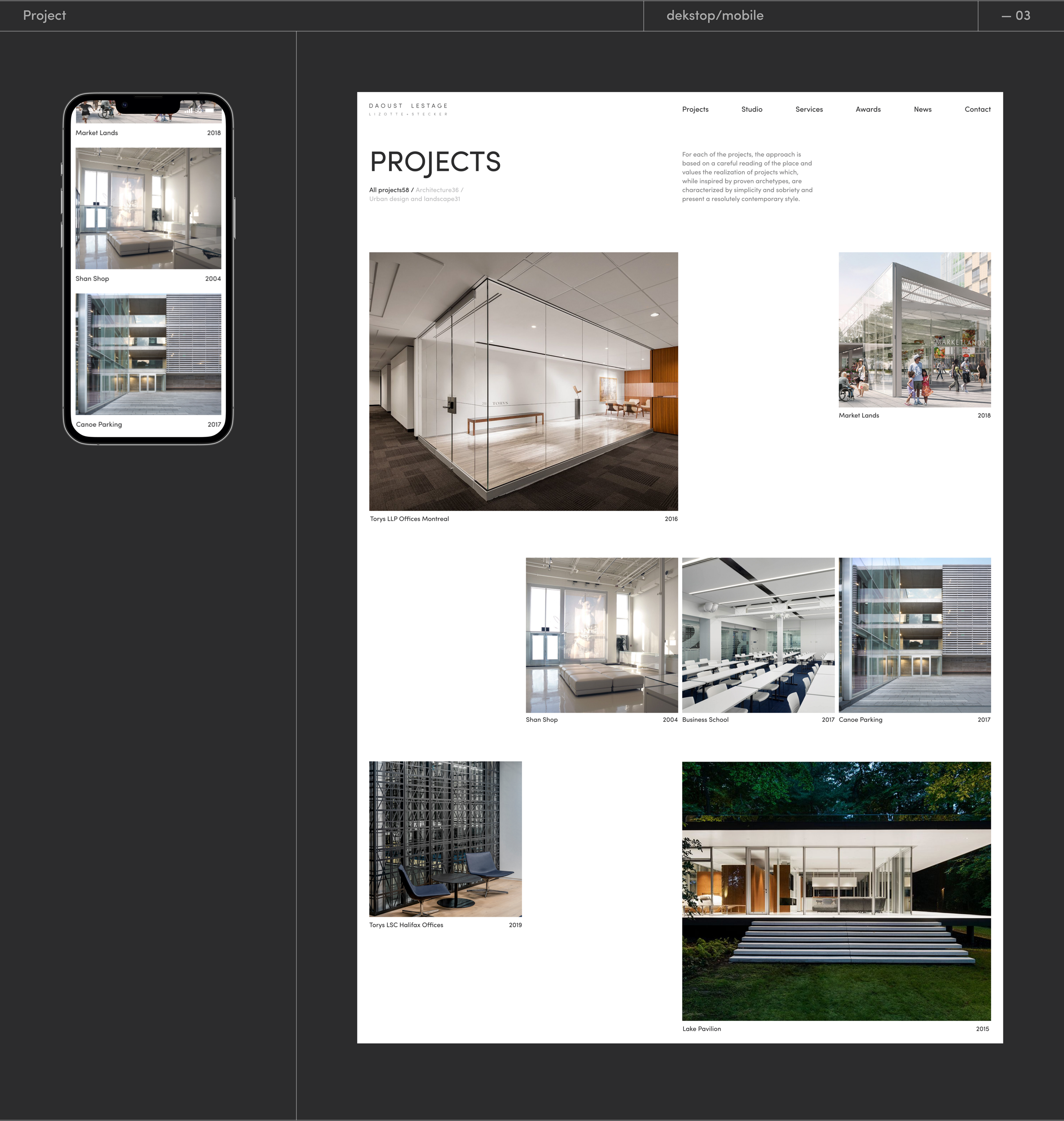 Daoust Lestage | Corporate website | Redesign — Изображение №5 — Интерфейсы на Dprofile