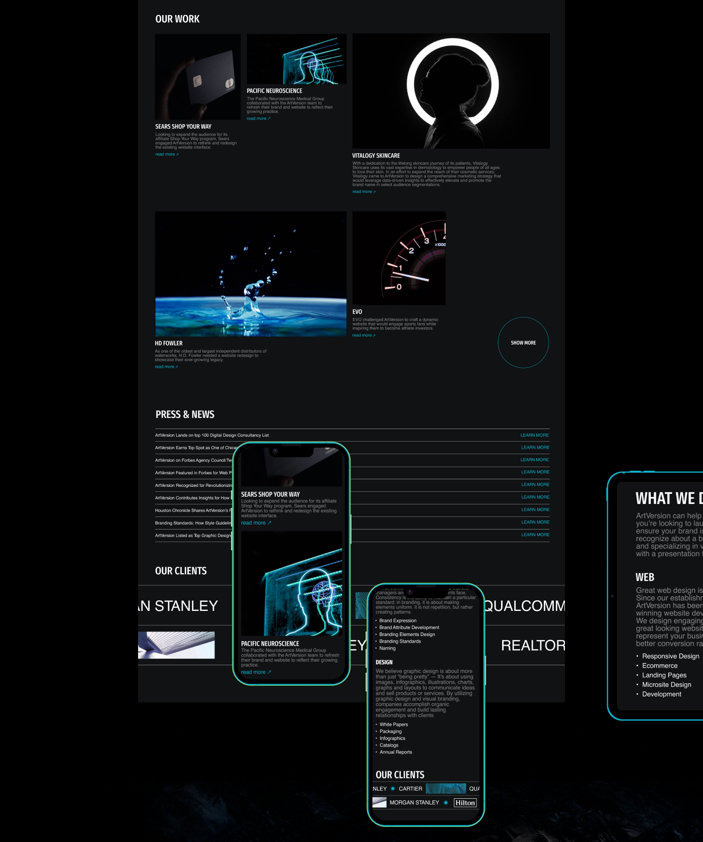 Artversion | creative agency | Redesign concept — Изображение №2 — Интерфейсы, Анимация на Dprofile