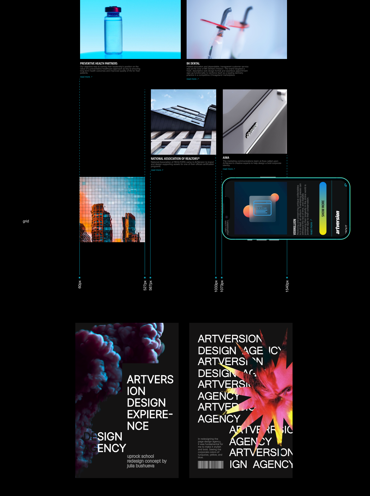 Artversion | creative agency | Redesign concept — Изображение №4 — Интерфейсы, Анимация на Dprofile