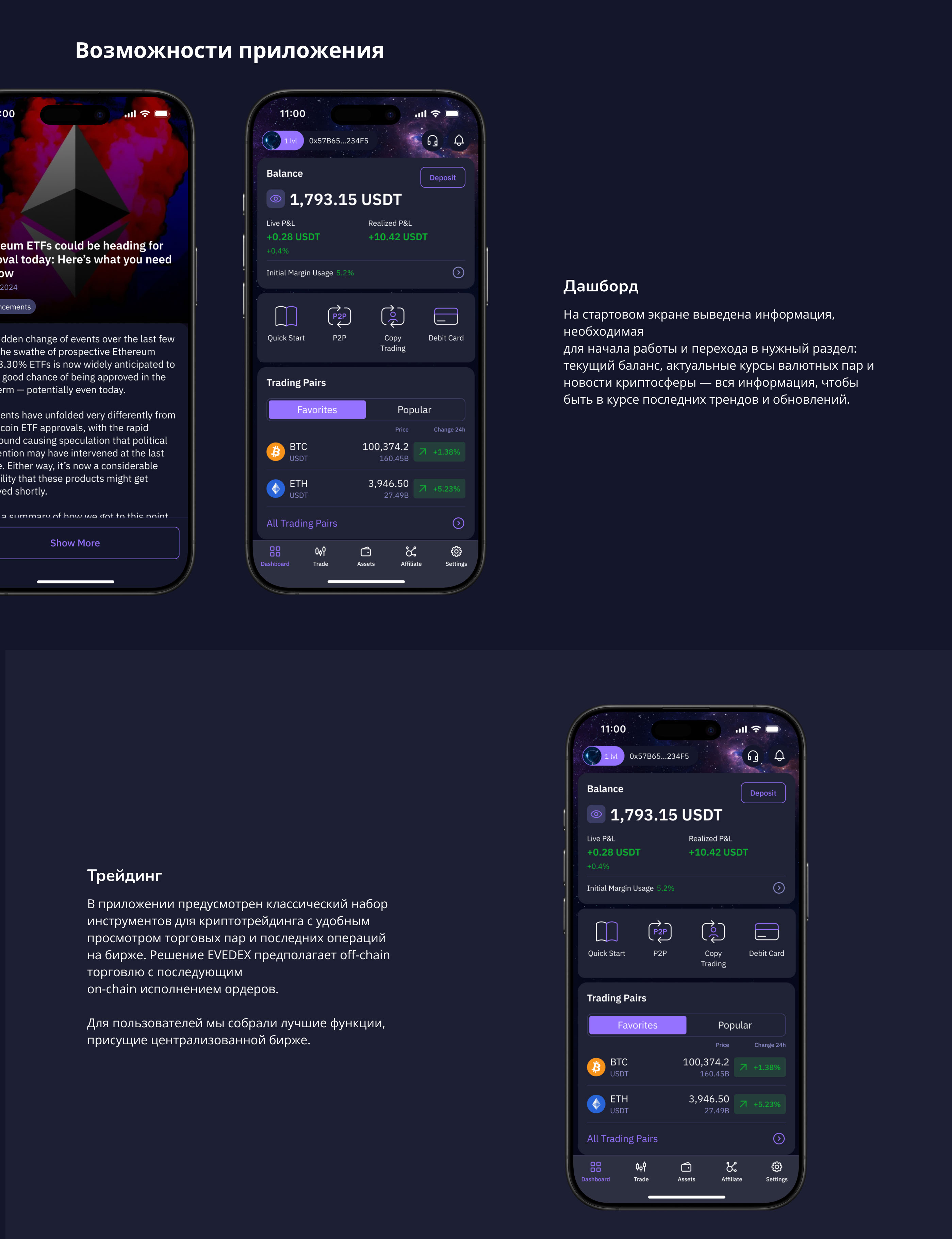 Мобильное приложение для криптовалютной биржи EVEDEX — Изображение №3 — Интерфейсы на Dprofile