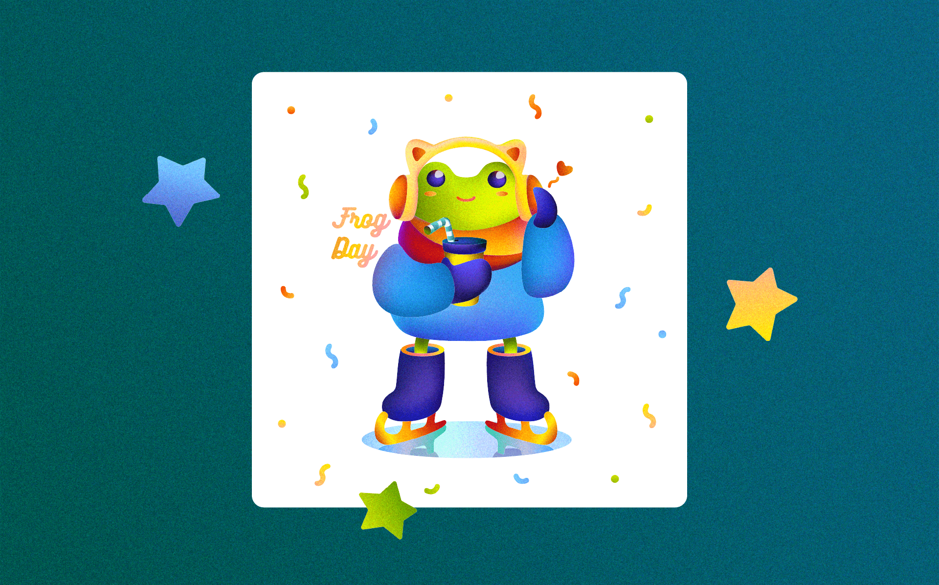 Открытка «Frog Day» — Изображение №4 — Брендинг, Иллюстрация на Dprofile