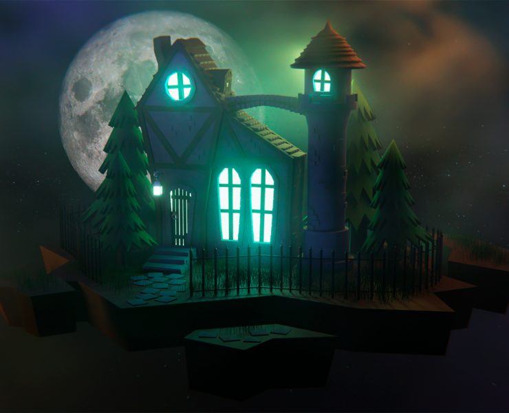 Scary house — Иллюстрация, 3D на Dprofile