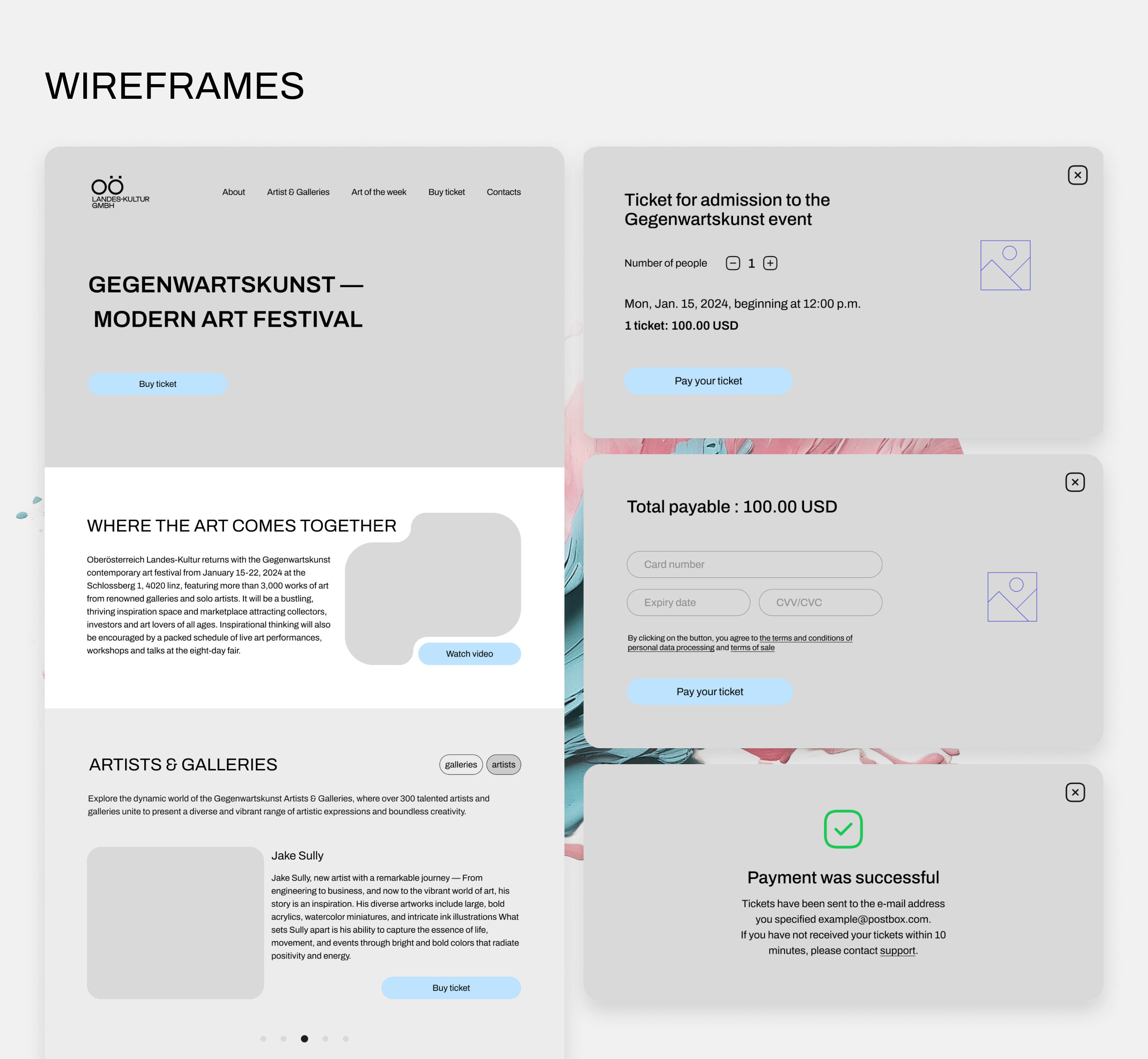 Landing page для фестиваля современного искусства — Изображение №5 — Интерфейсы на Dprofile