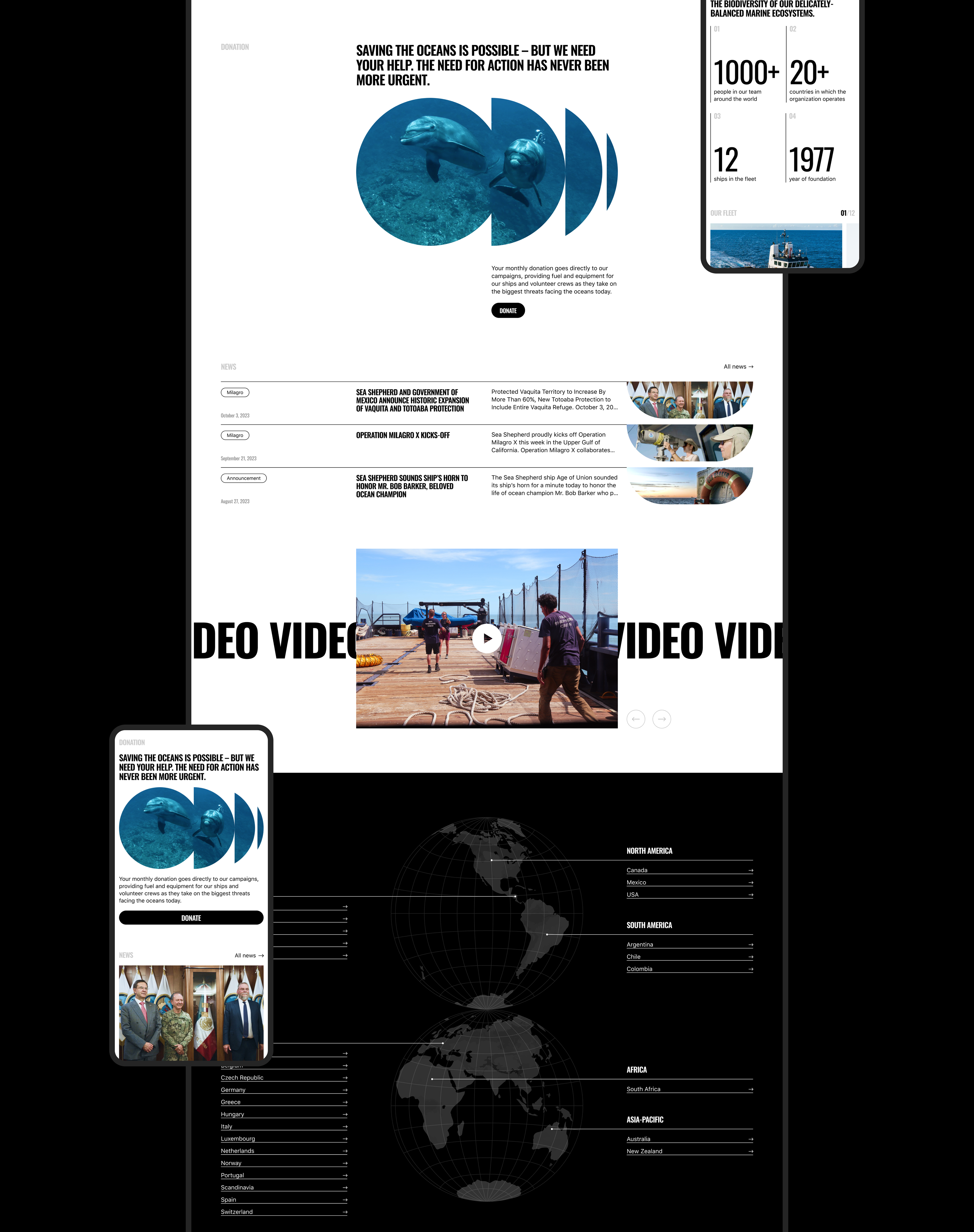 Sea Shepherd | Корпоративный сайт — Изображение №4 — Интерфейсы, Анимация на Dprofile