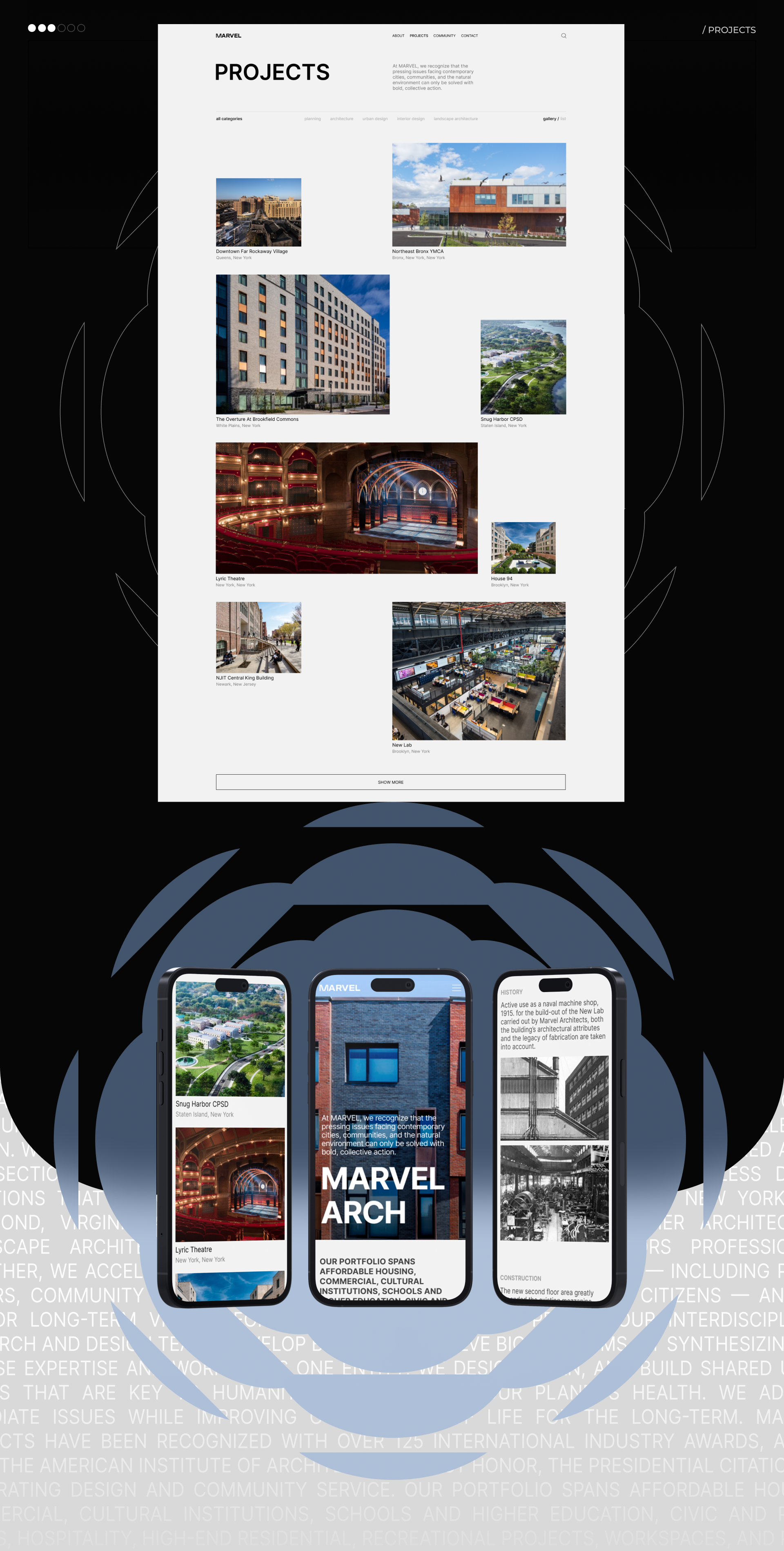 MARVEL ARCHITECTS | Corporate website redesign — Изображение №5 — Интерфейсы на Dprofile