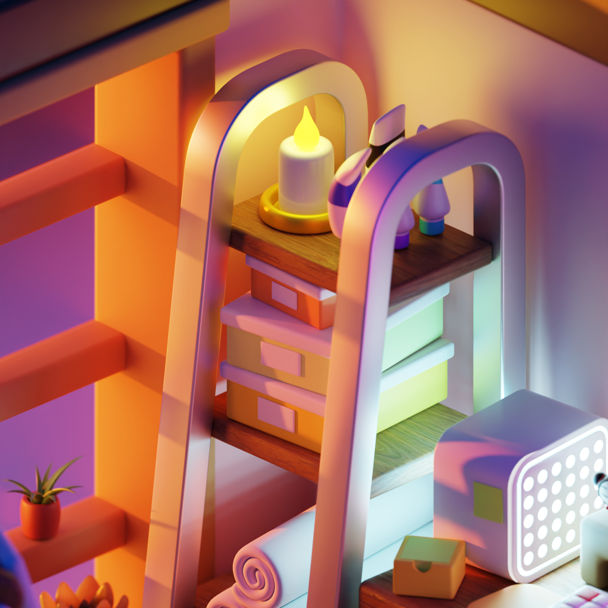 Сozy artist's Isometric room — Изображение №5 — Иллюстрация, 3D на Dprofile