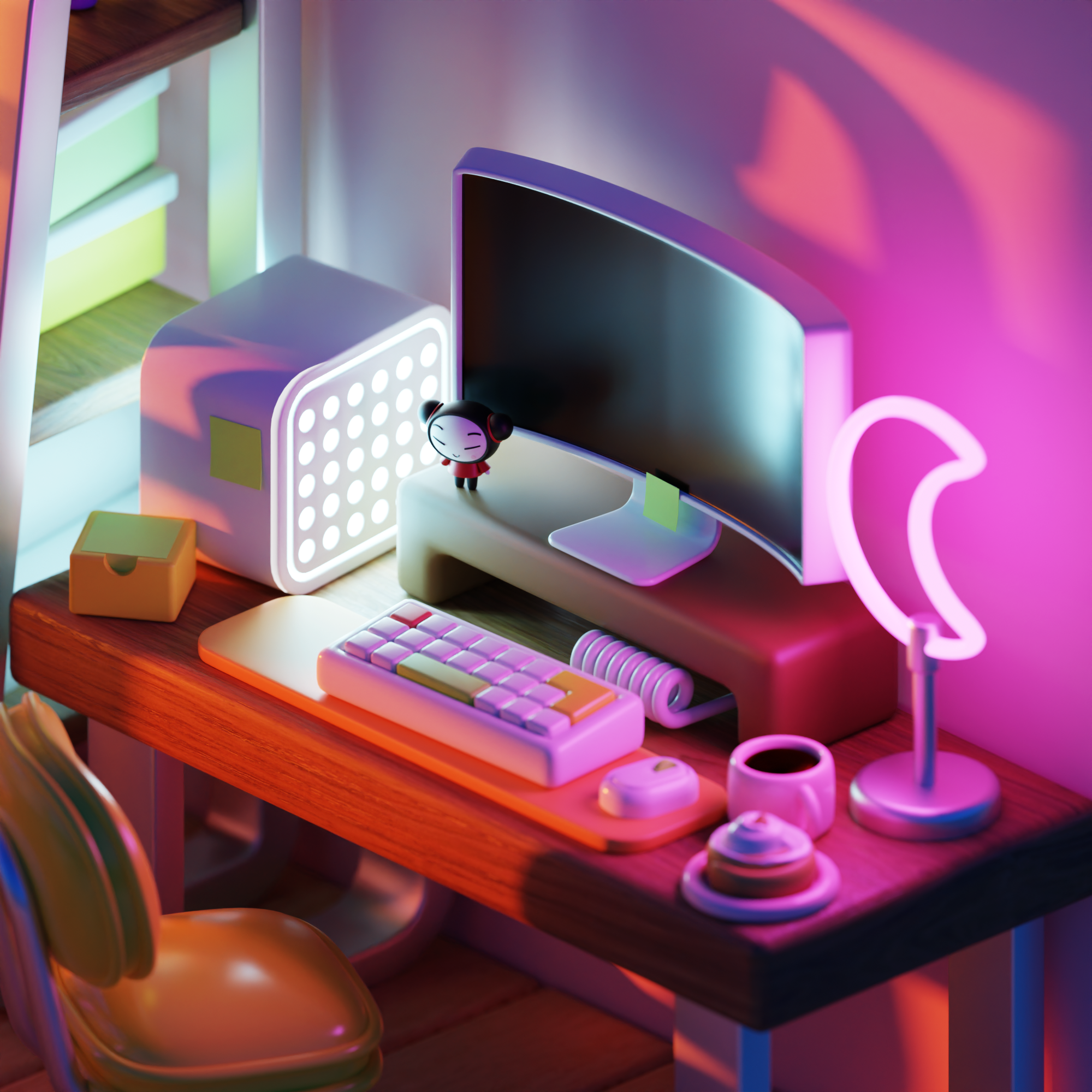 Сozy artist's Isometric room — Изображение №3 — Иллюстрация, 3D на Dprofile