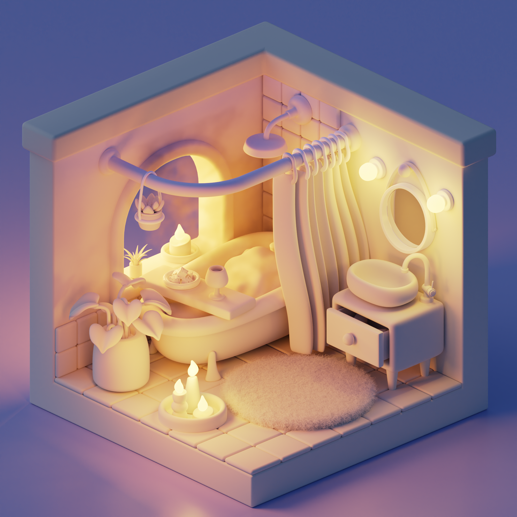 Cozy Isometric Bathroom — Изображение №7 — Иллюстрация, 3D на Dprofile
