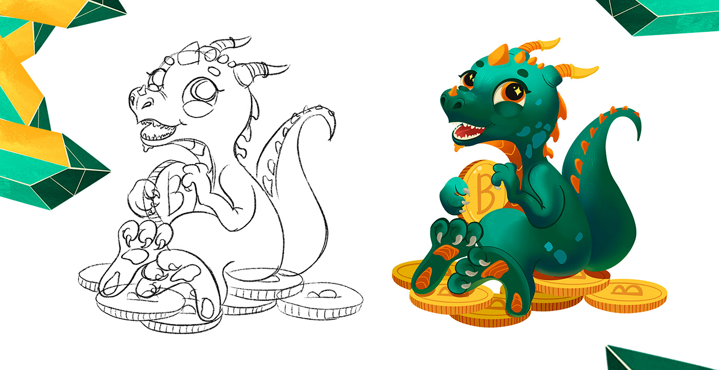 СТИКЕРЫ ДРАКОН  символ 2024 года — Изображение №3 — Брендинг, Иллюстрация на Dprofile